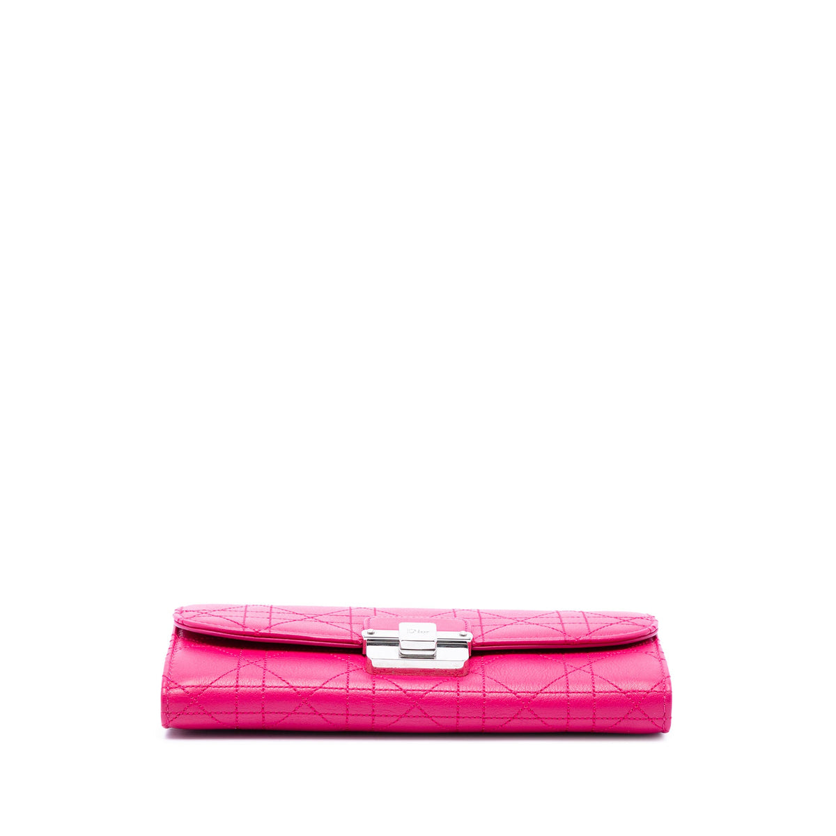Dior Calfskin Cannage Diorling Wallet on Chain — Pink