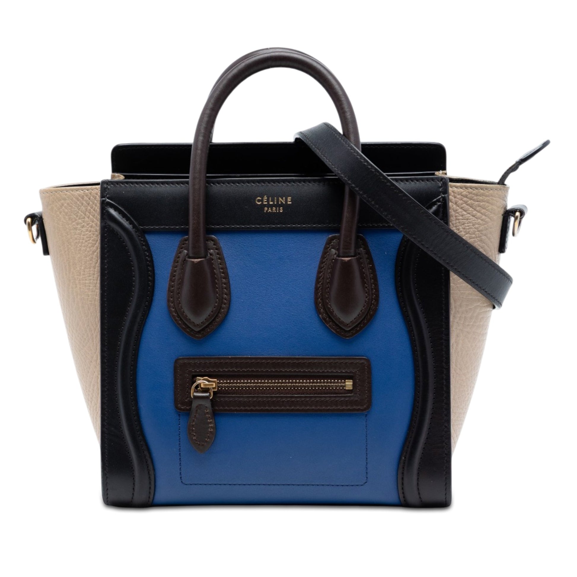 Celine Nano Tricolor Leather Luggage Tote