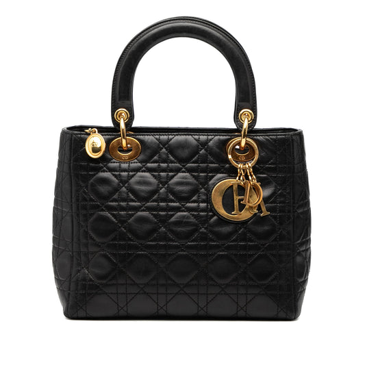 Medium Lambskin Cannage Lady Dior