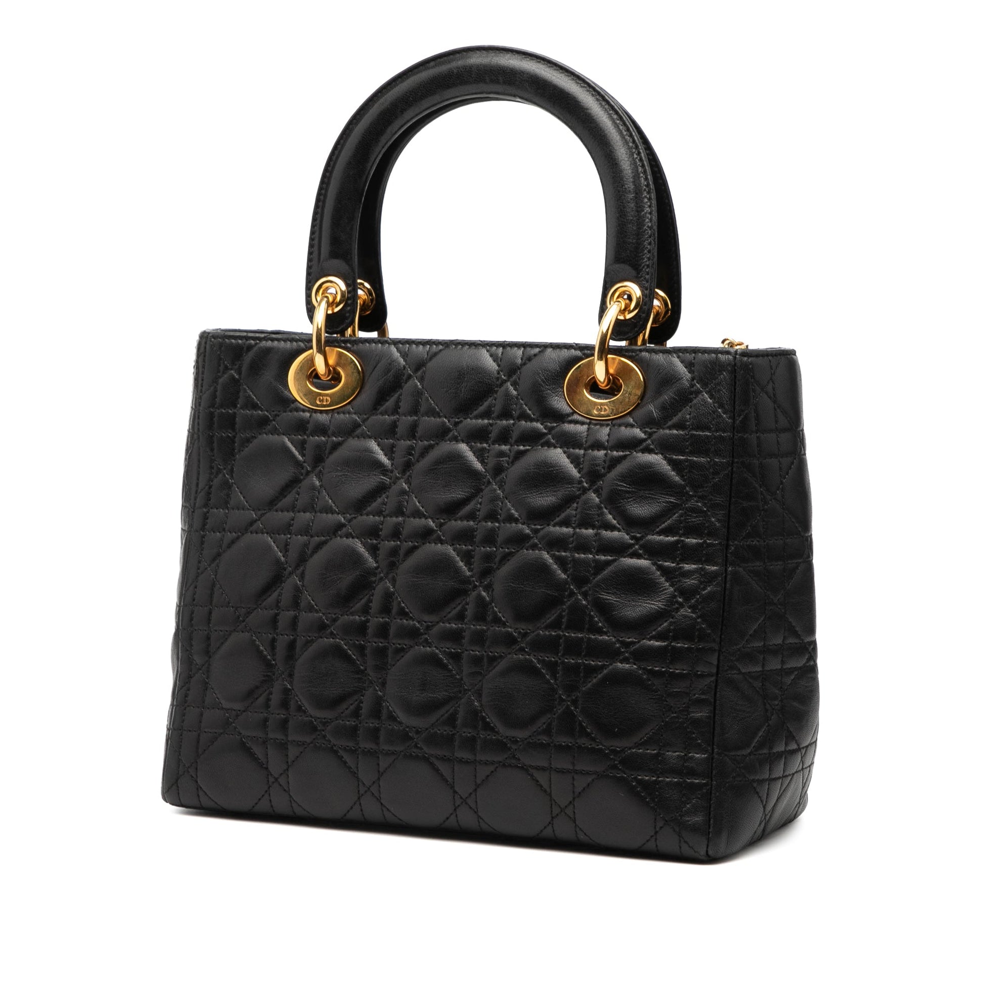 Medium Lambskin Cannage Lady Dior