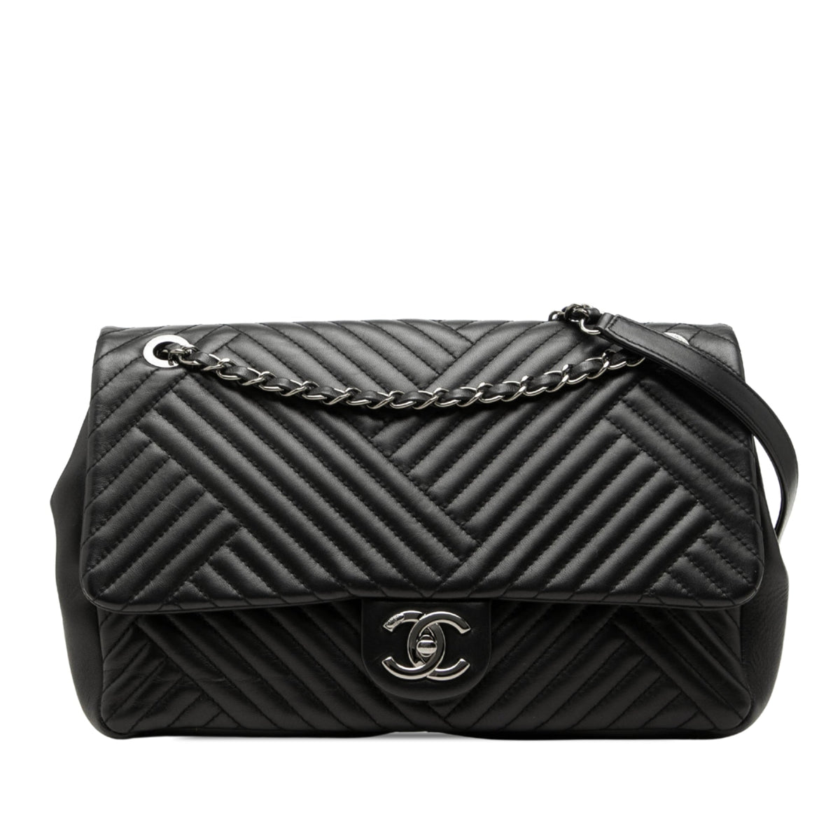 Chanel Large Lambskin CC Crossing Flap
