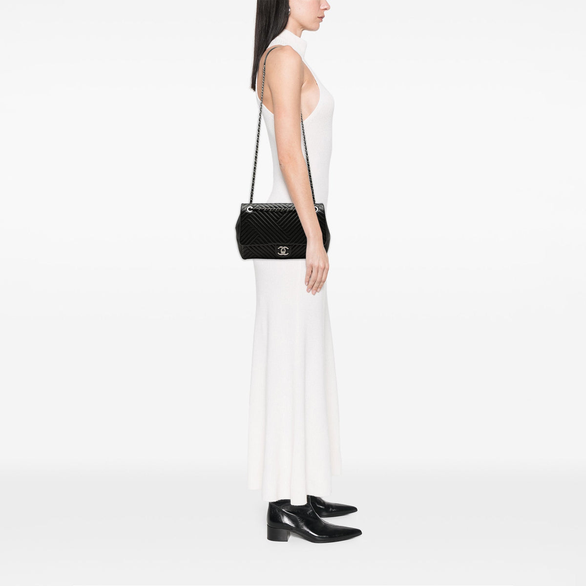 Chanel Large Lambskin CC Crossing Flap