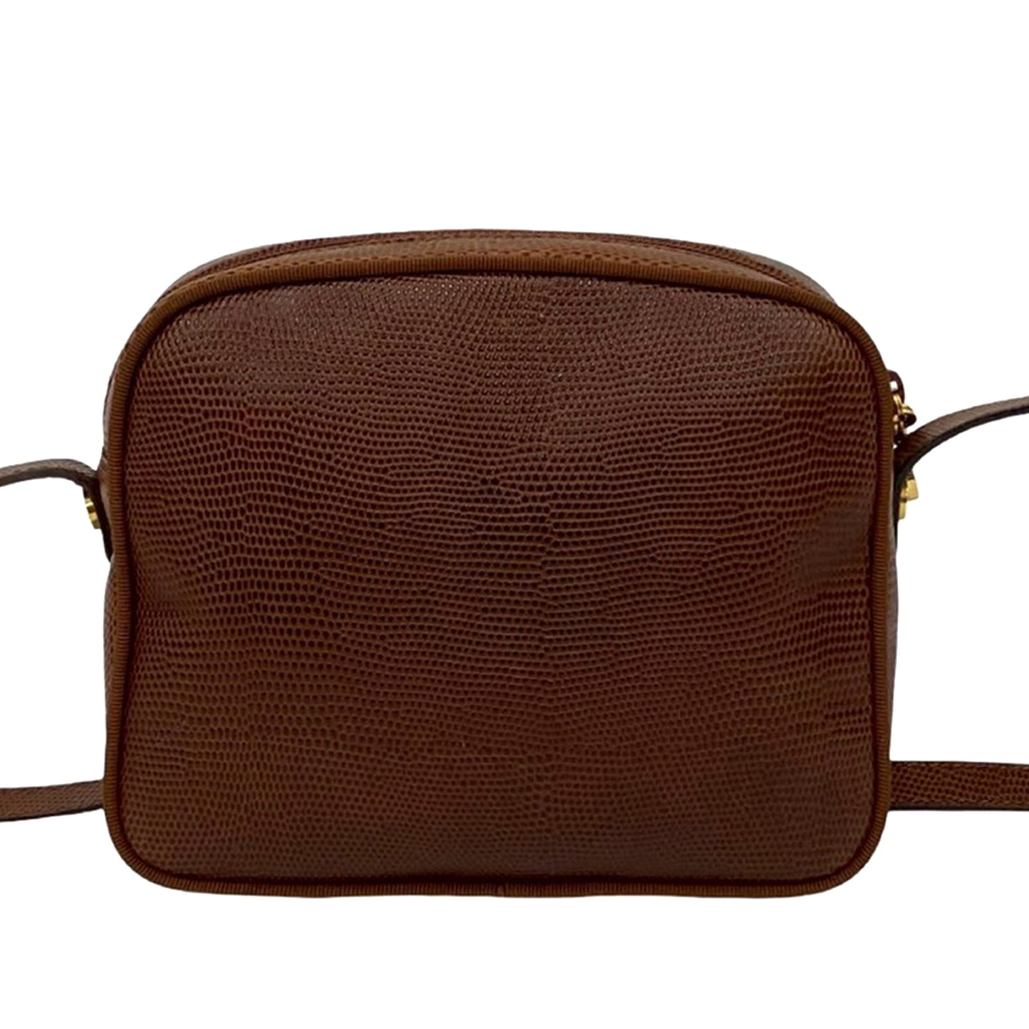 Ferragamo Lizard Embossed Leather Vara Crossbody