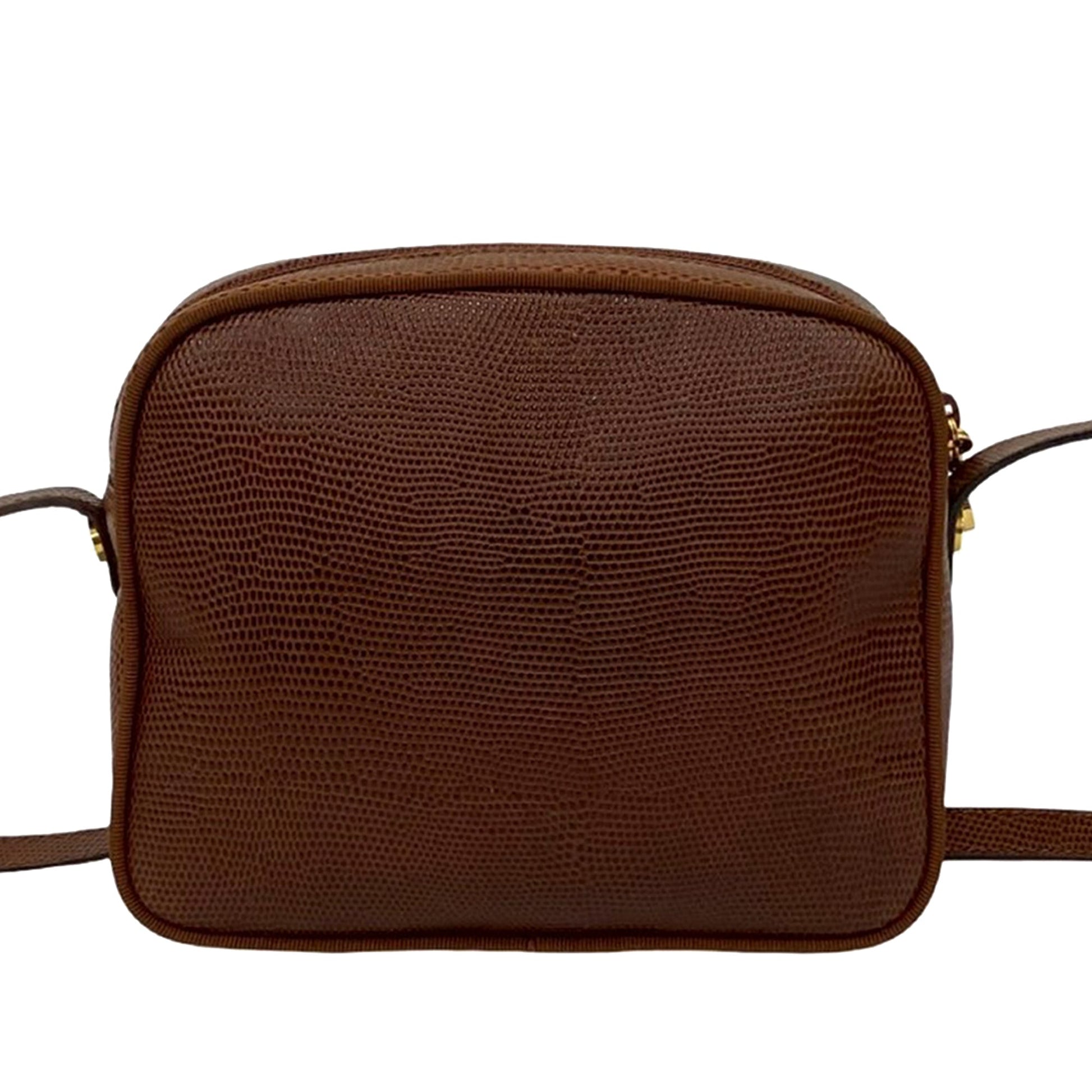 Ferragamo Lizard Embossed Leather Vara Crossbody