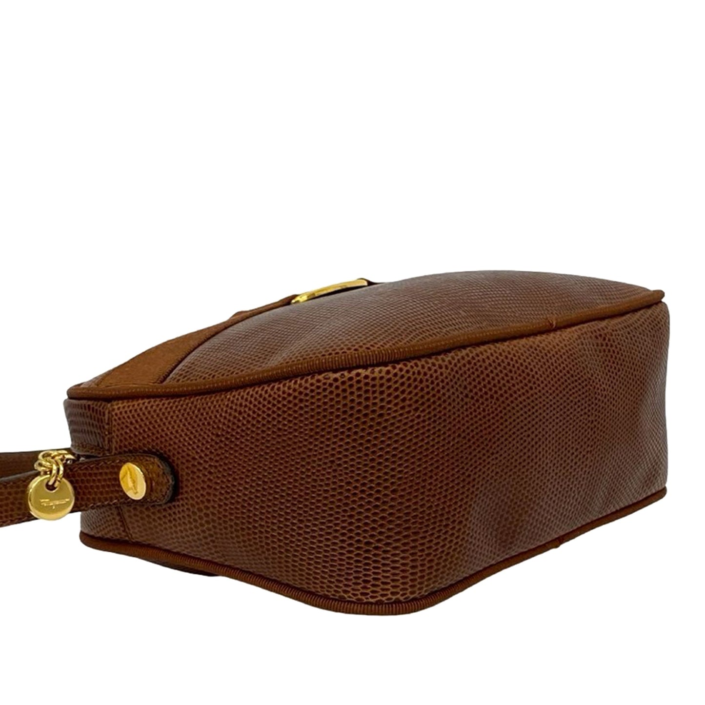 Ferragamo Lizard Embossed Leather Vara Crossbody