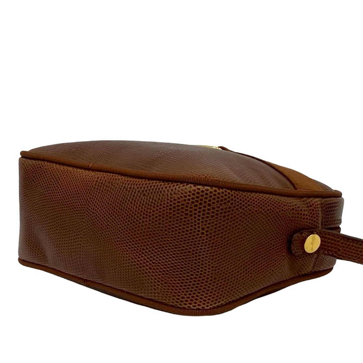 Ferragamo Lizard Embossed Leather Vara Crossbody
