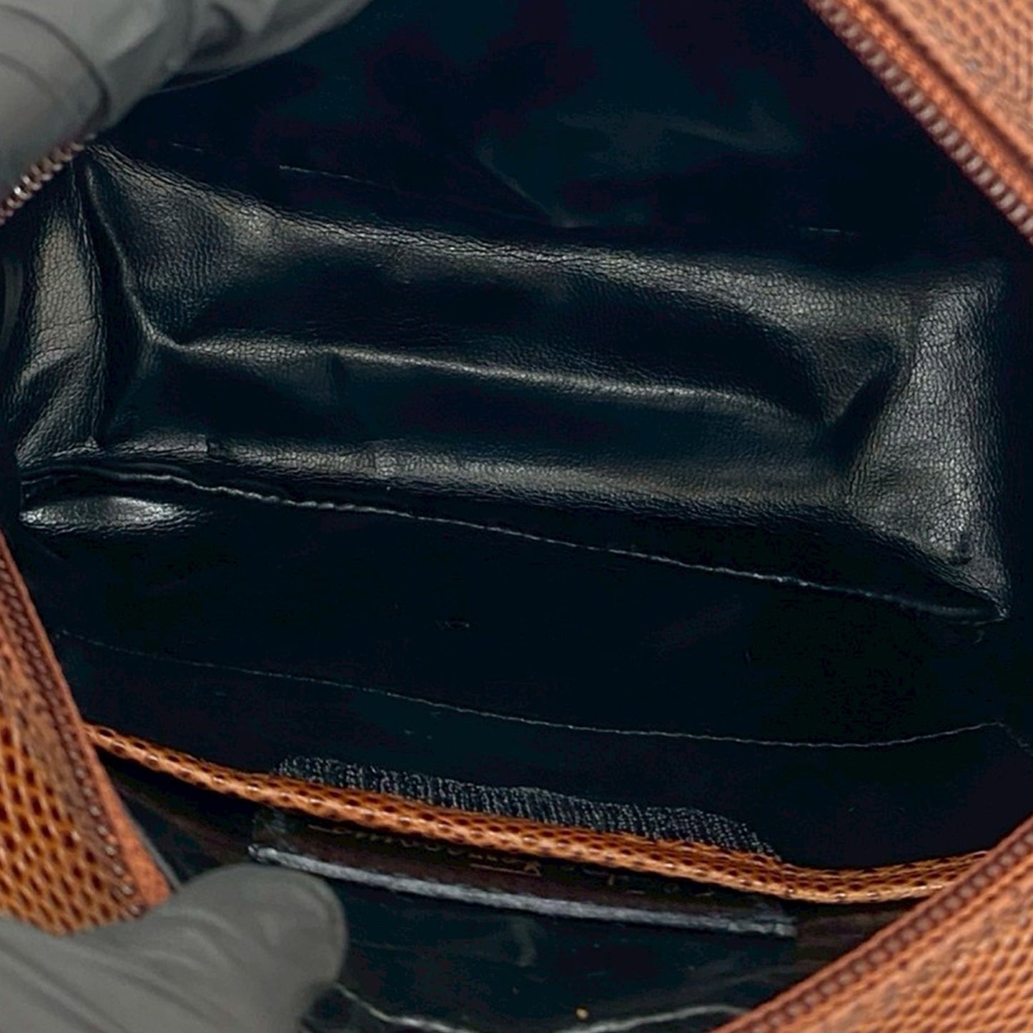 Ferragamo Lizard Embossed Leather Vara Crossbody