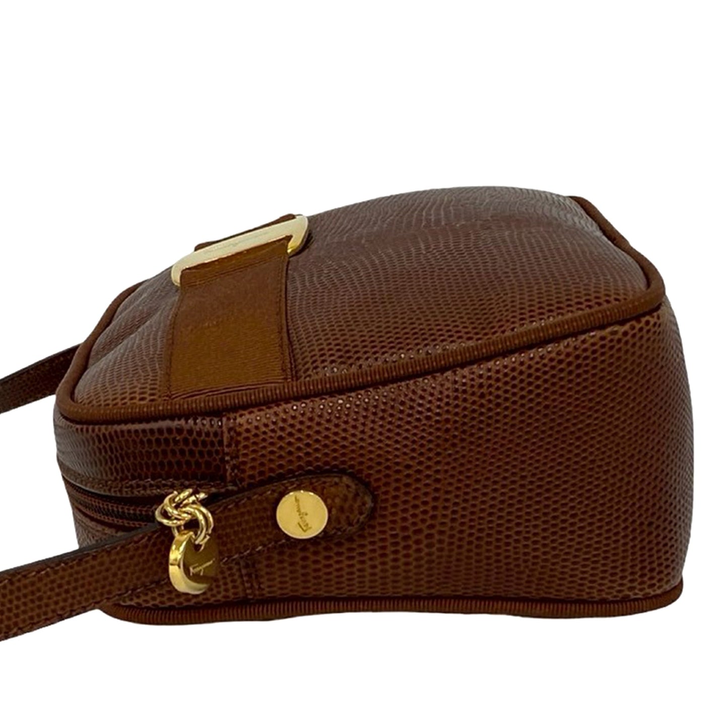 Ferragamo Lizard Embossed Leather Vara Crossbody