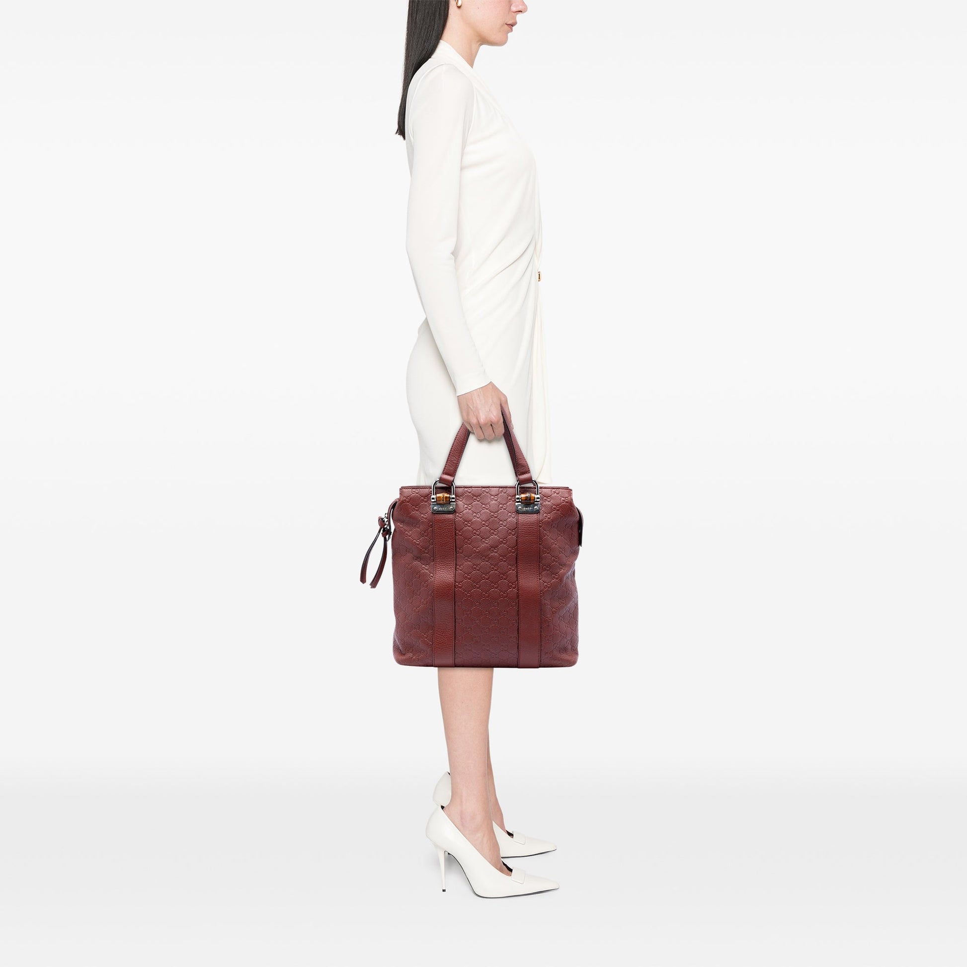 Gucci Guccissima Tender Bamboo Bar Tote