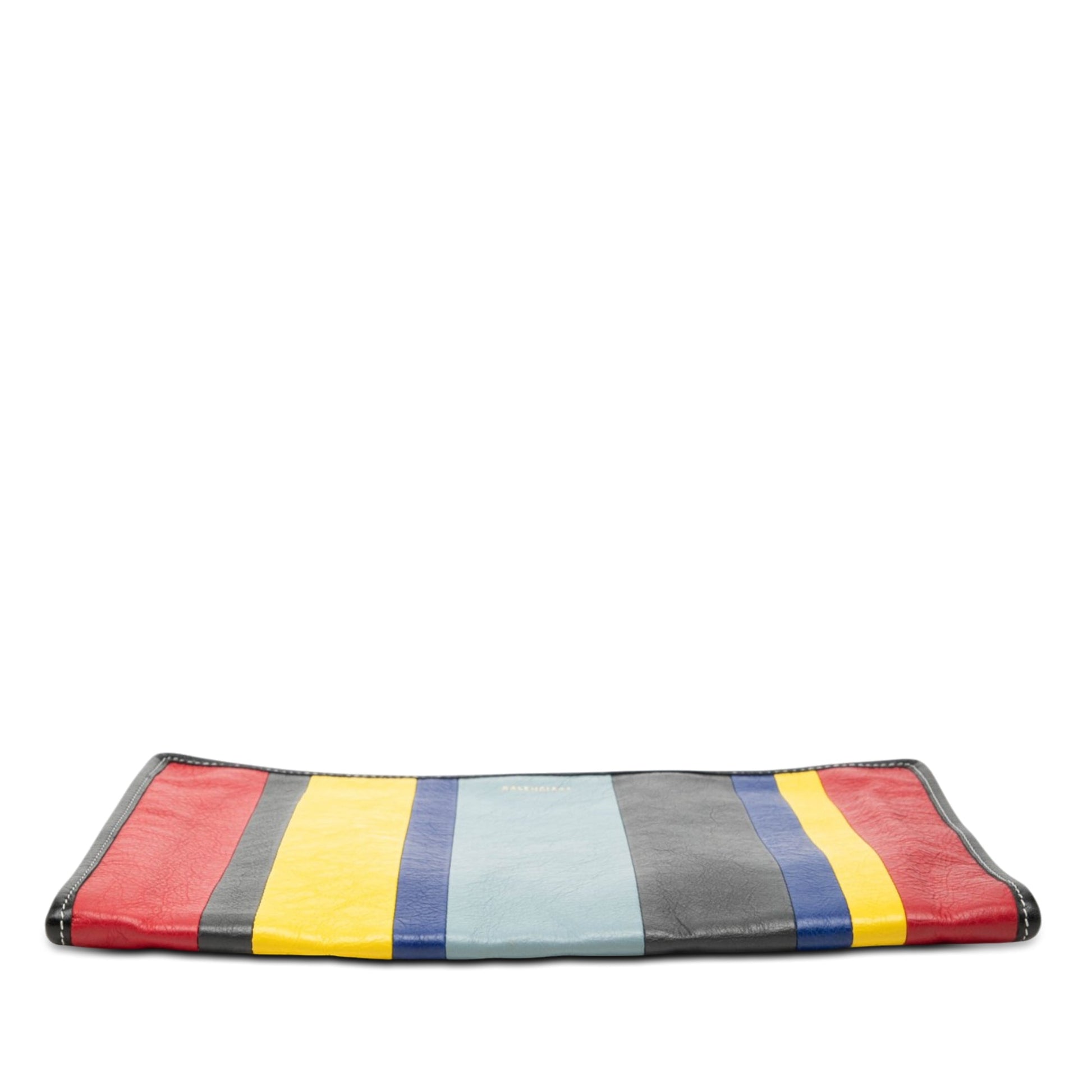 Balenciaga Lambskin Striped Bazar Clutch