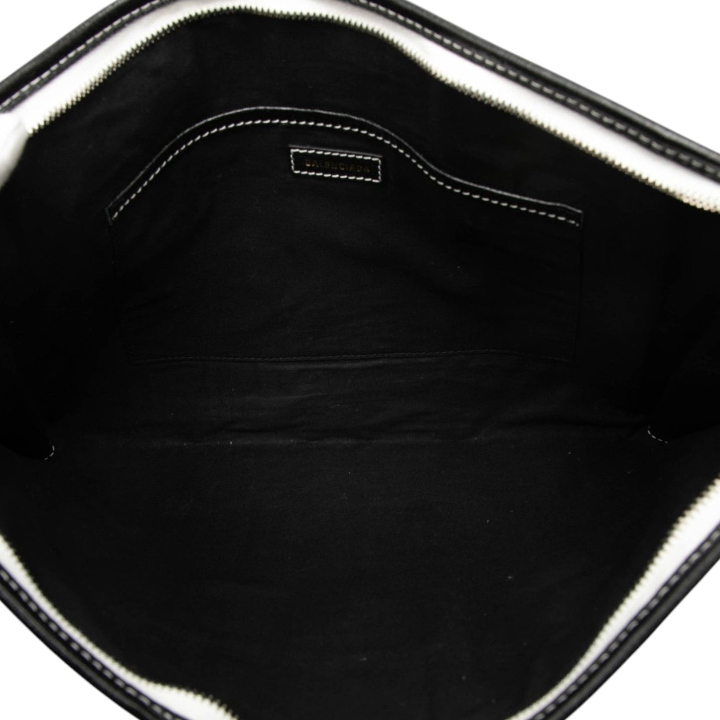 Balenciaga Lambskin Striped Bazar Clutch