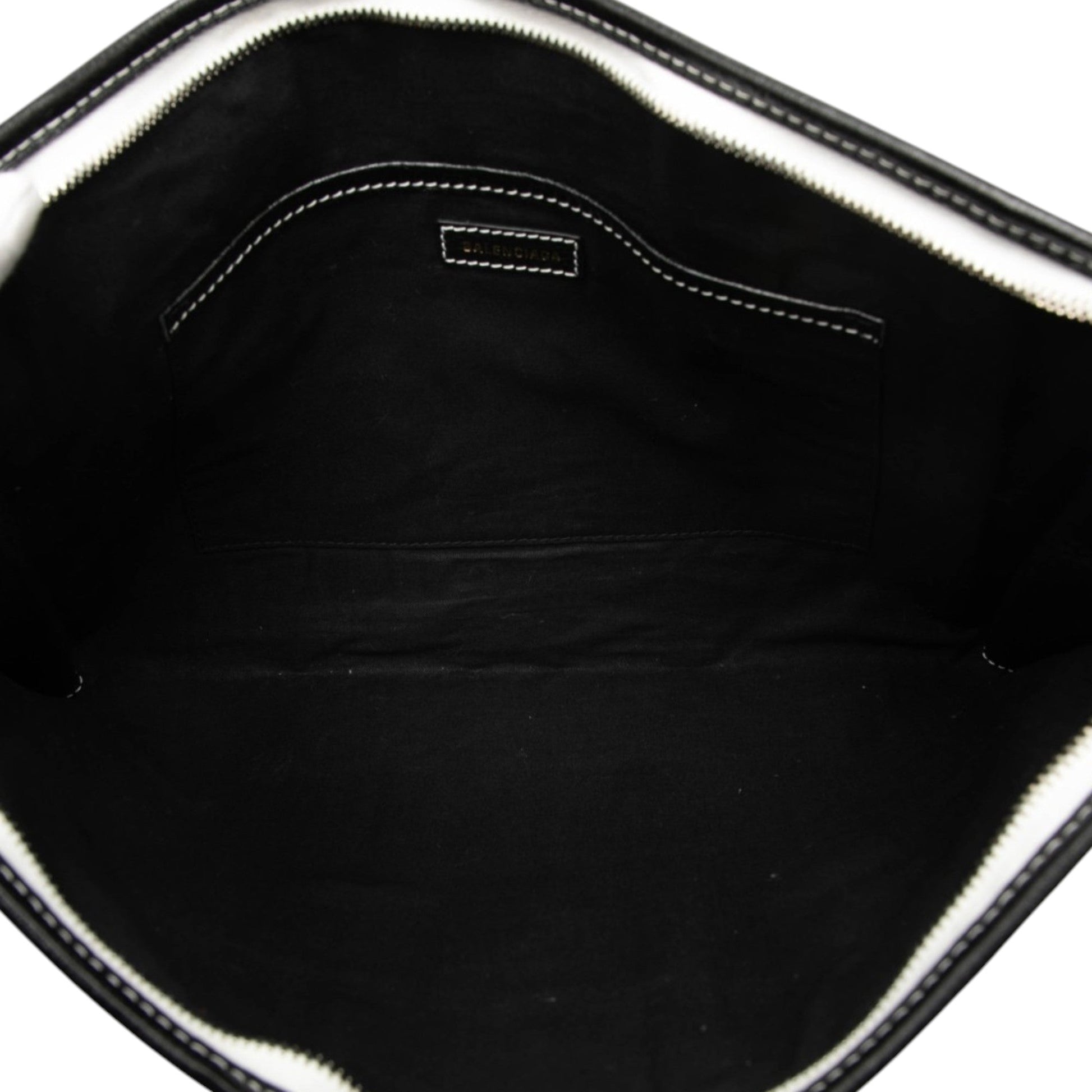 Balenciaga Lambskin Striped Bazar Clutch