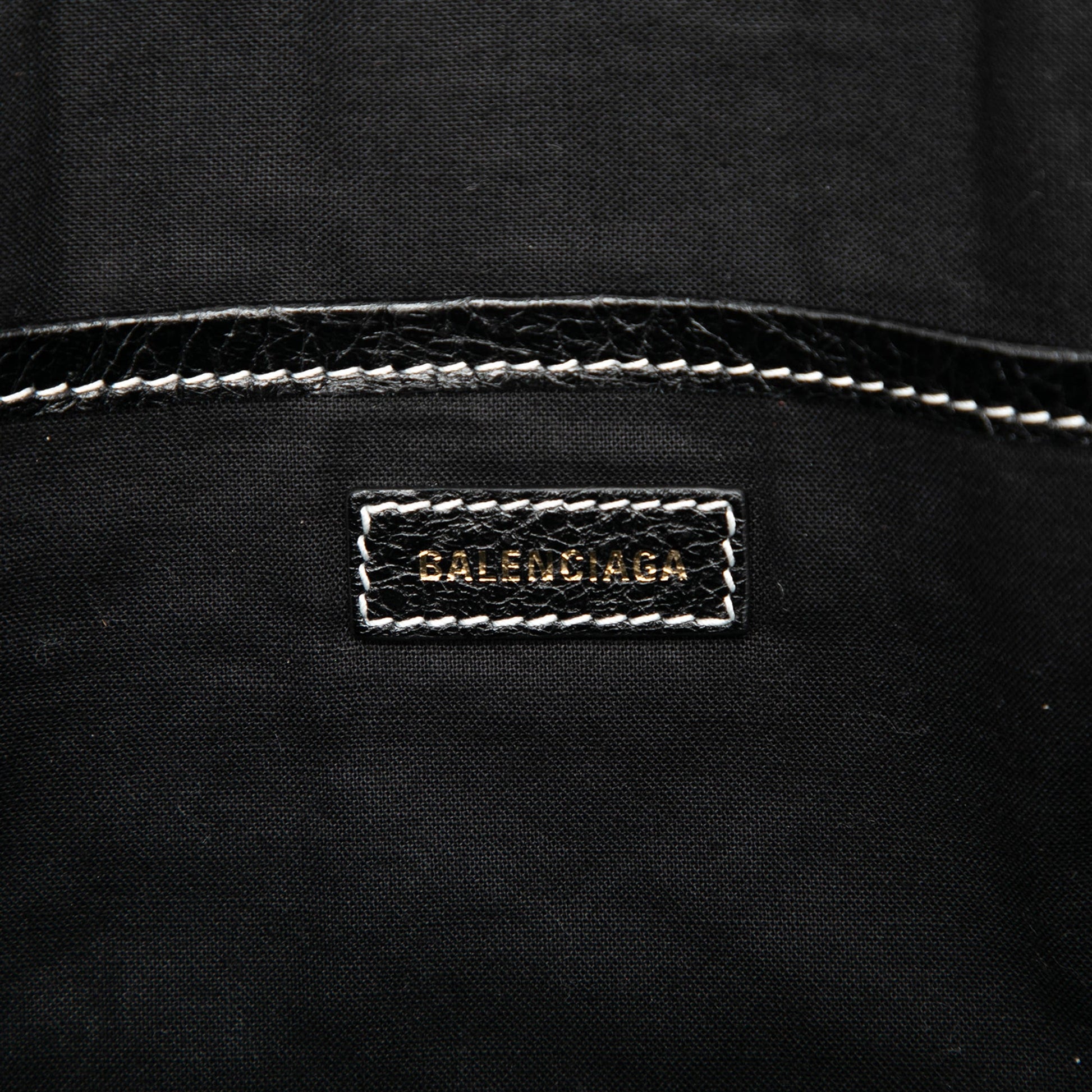 Balenciaga Lambskin Striped Bazar Clutch