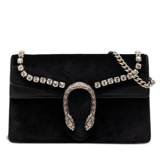 Gucci Mini Crystal Embellished Velvet Dionysus Crossbody