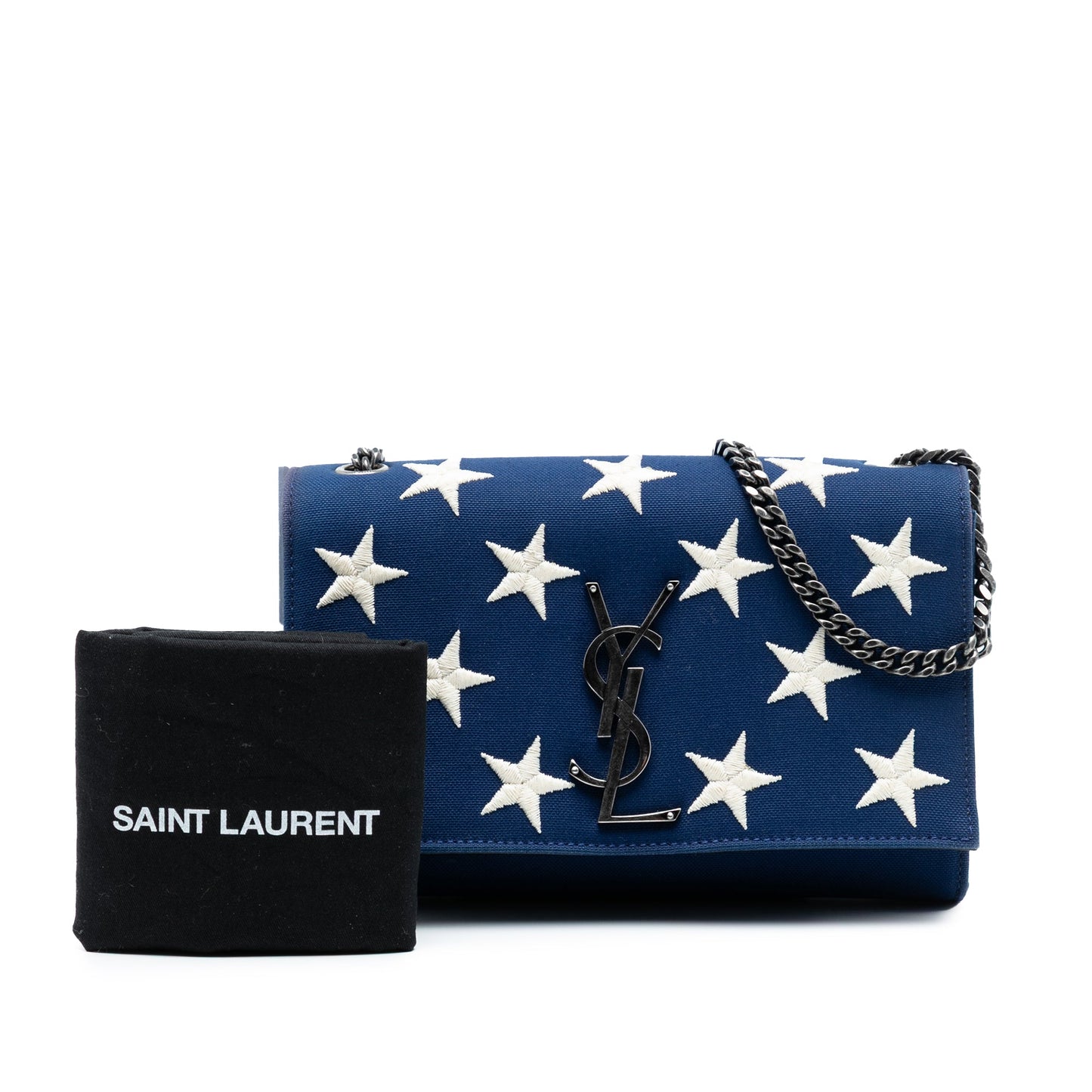 Saint Laurent Small Star Embroidered Canvas Monogram Kate Crossbody