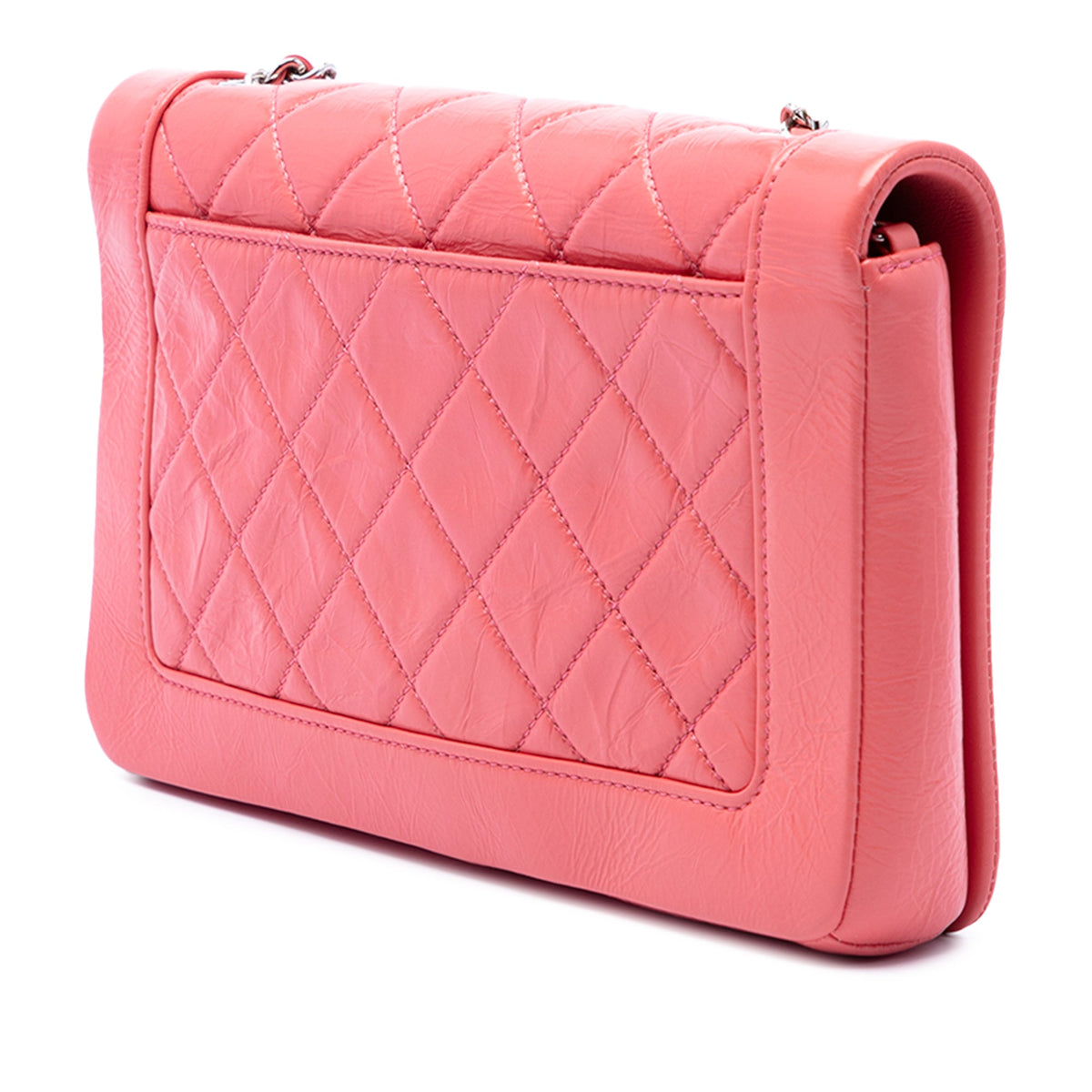 Chanel Small Quilted Crumpled Calfskin Bi Vintage Full Flap