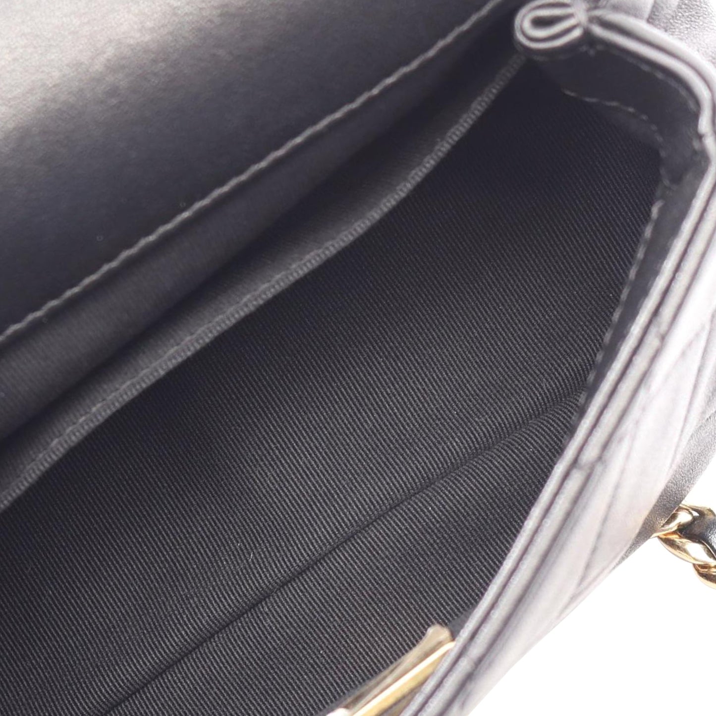 Chanel Mini Quilted Lambskin Oval Logo Chain Top Handle Flap