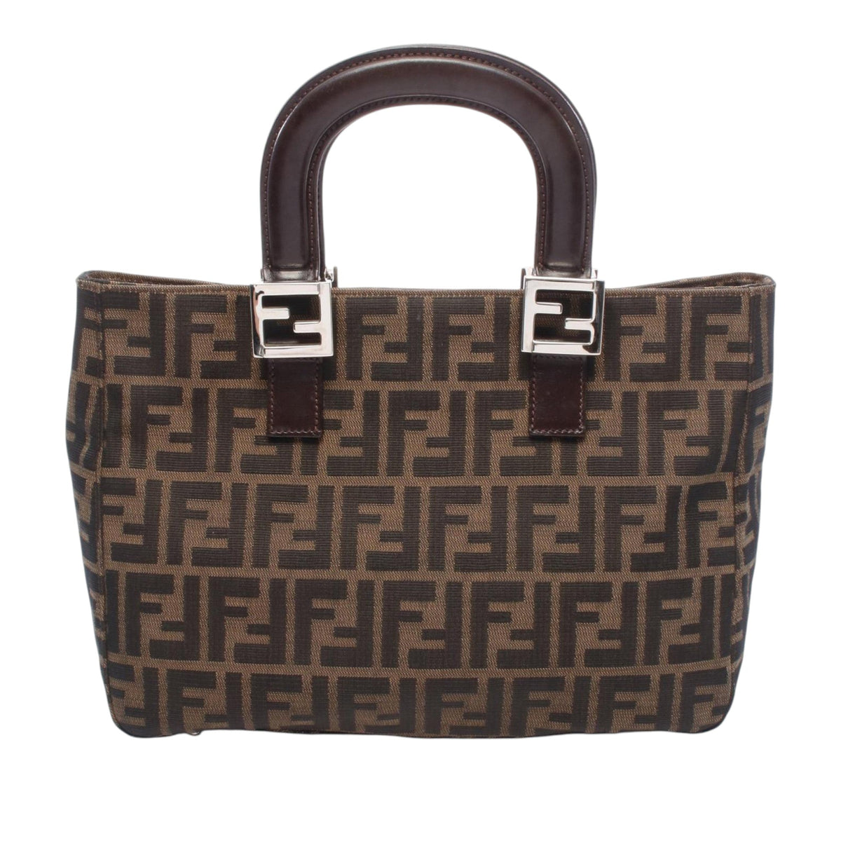 Fendi Zucca Handbag — Brown