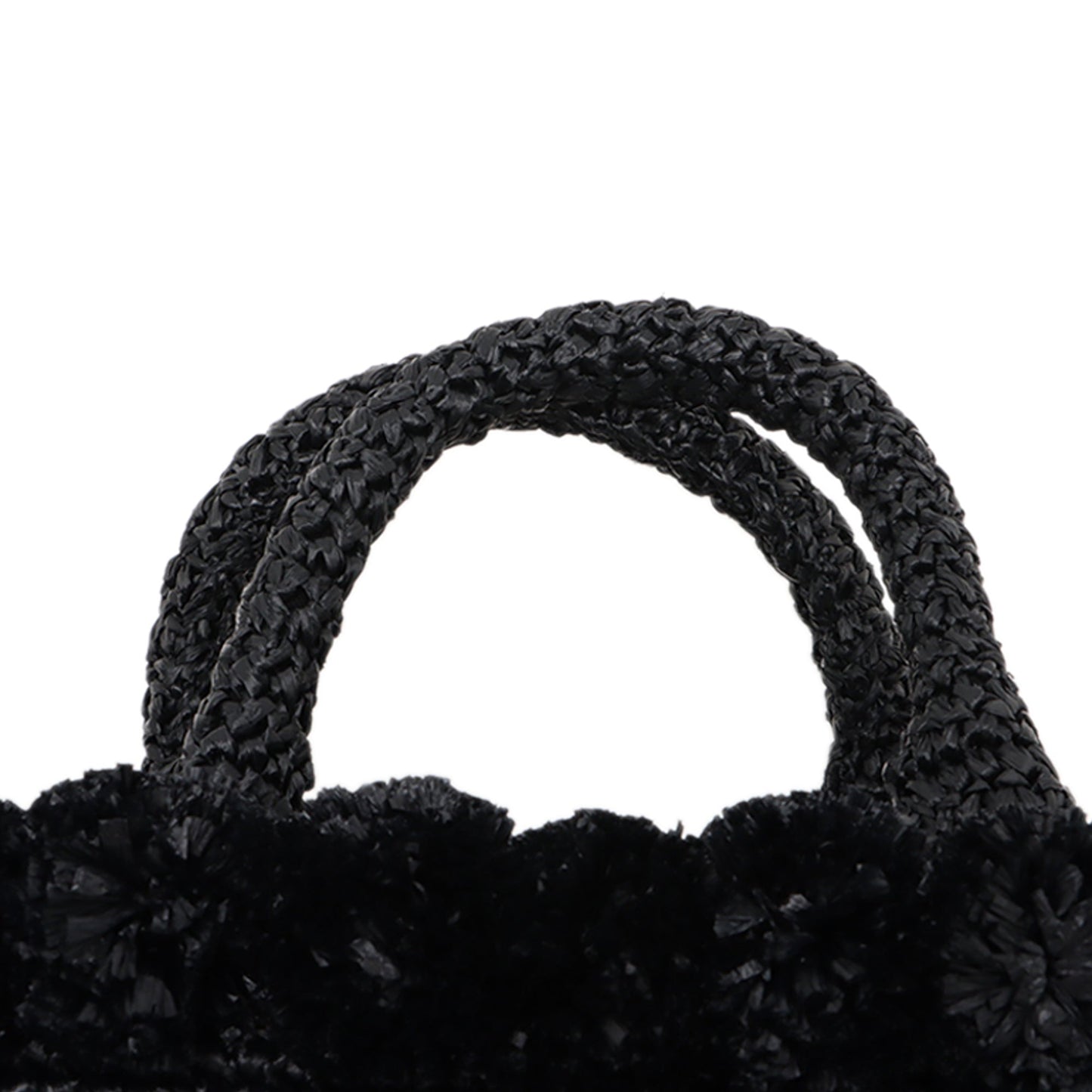 Prada Small Raffia Pompom Satchel