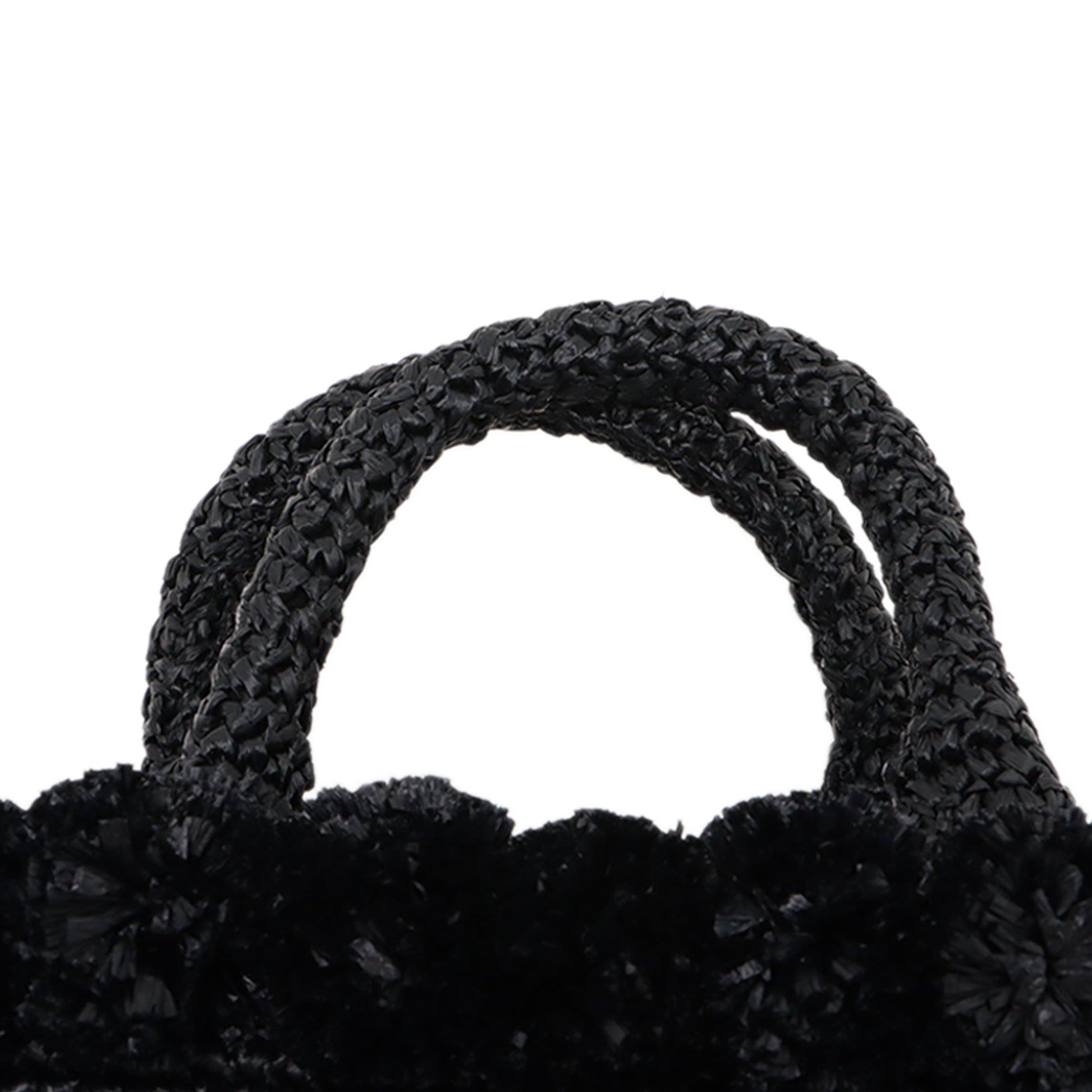 Prada Small Raffia Pompom Satchel