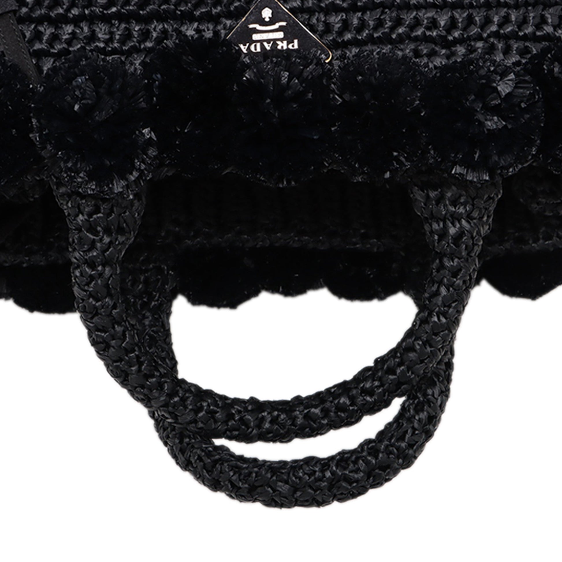 Prada Small Raffia Pompom Satchel