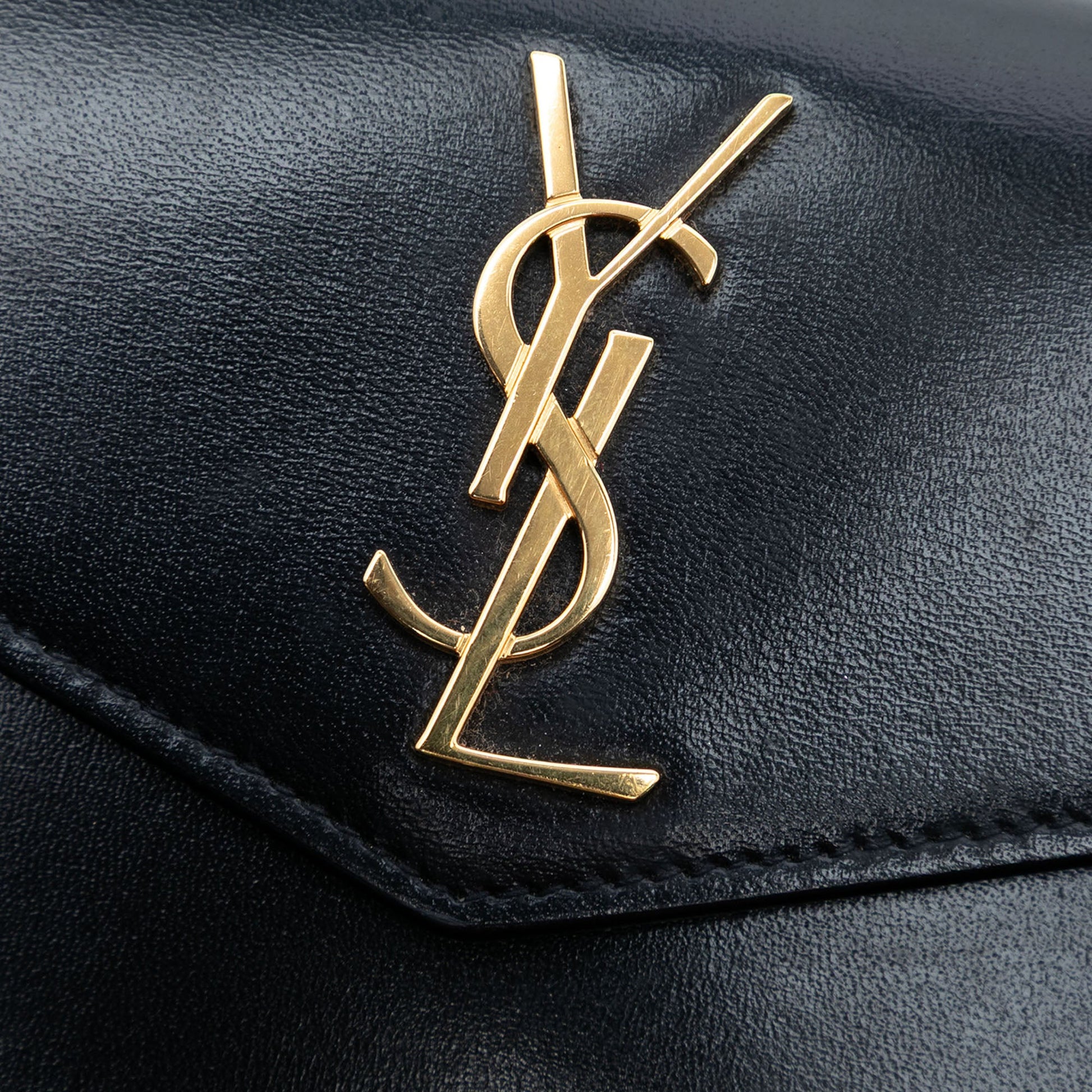 Saint Laurent Baby Smooth Shiny Calfskin Monogram Uptown Pouch