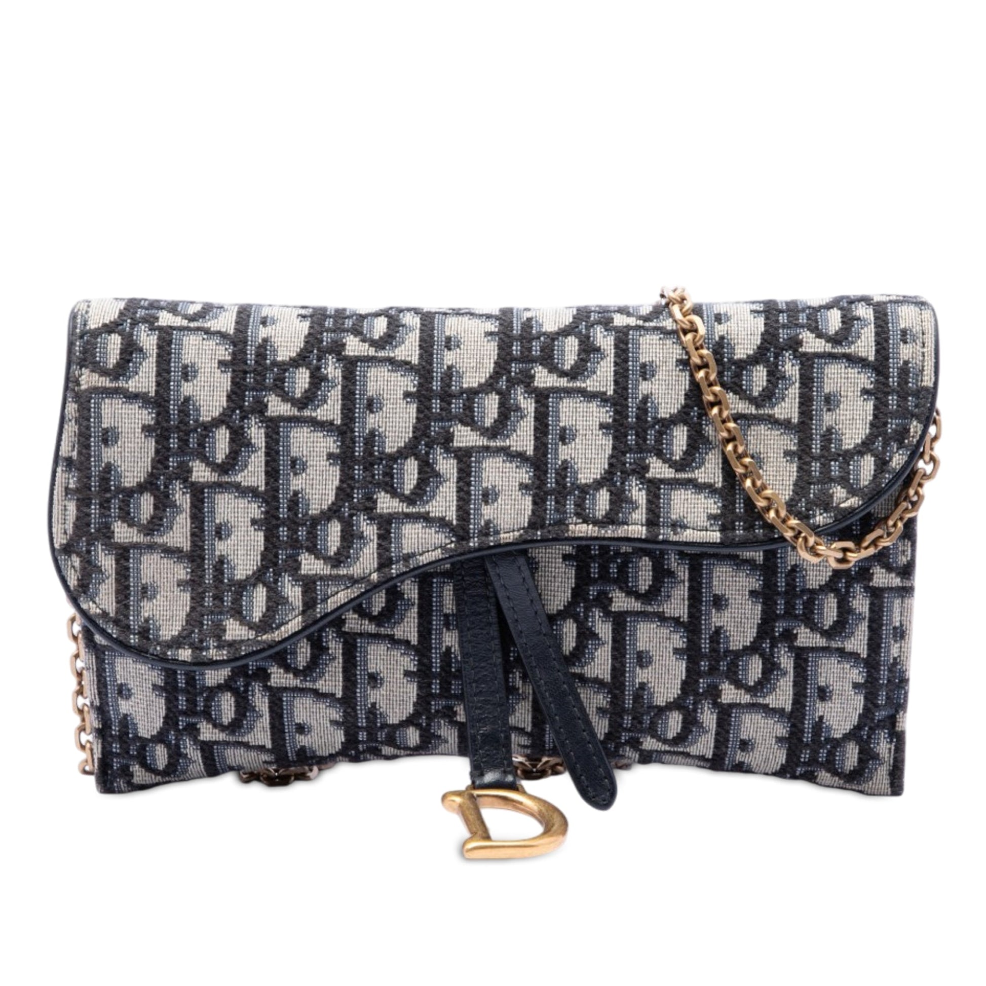 Dior Oblique Canvas Saddle Wallet On Chain