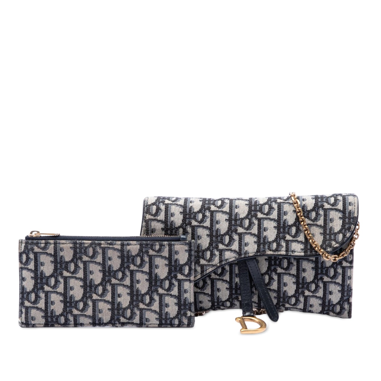 Dior Oblique Canvas Saddle Wallet On Chain