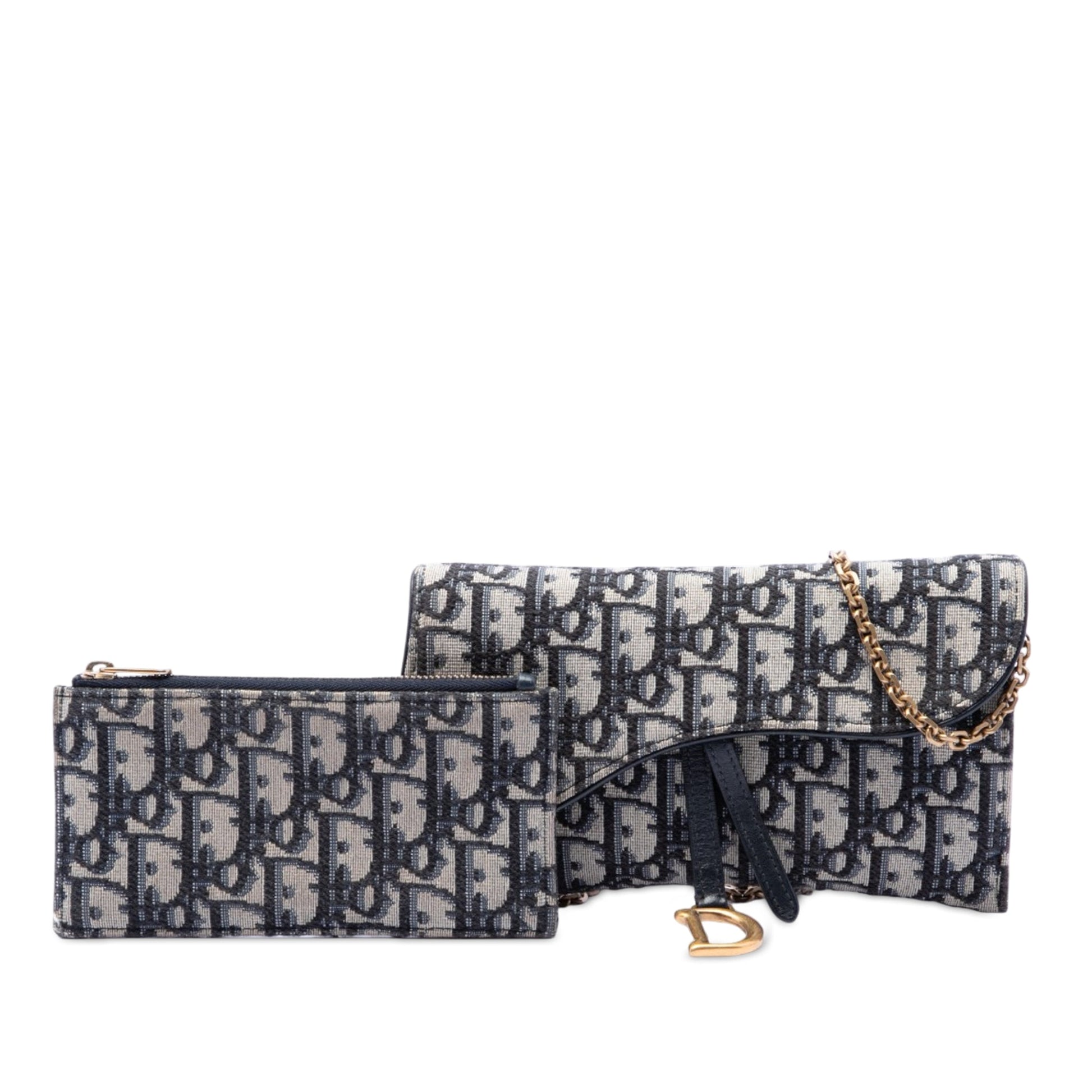 Dior Oblique Canvas Saddle Wallet On Chain