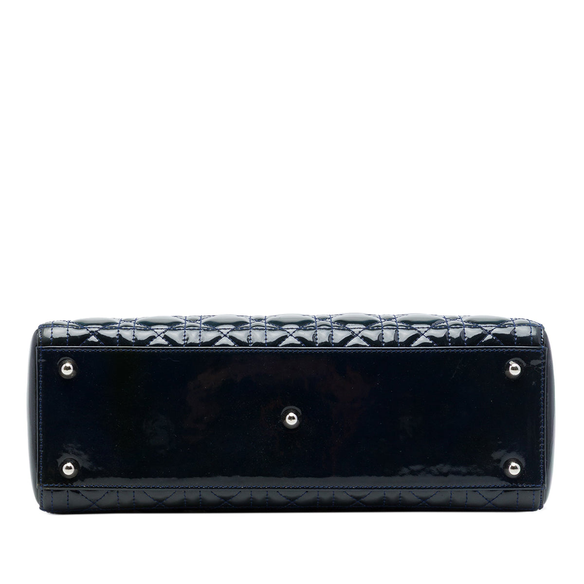 Dior Large Patent Cannage Lady Dior — Blue