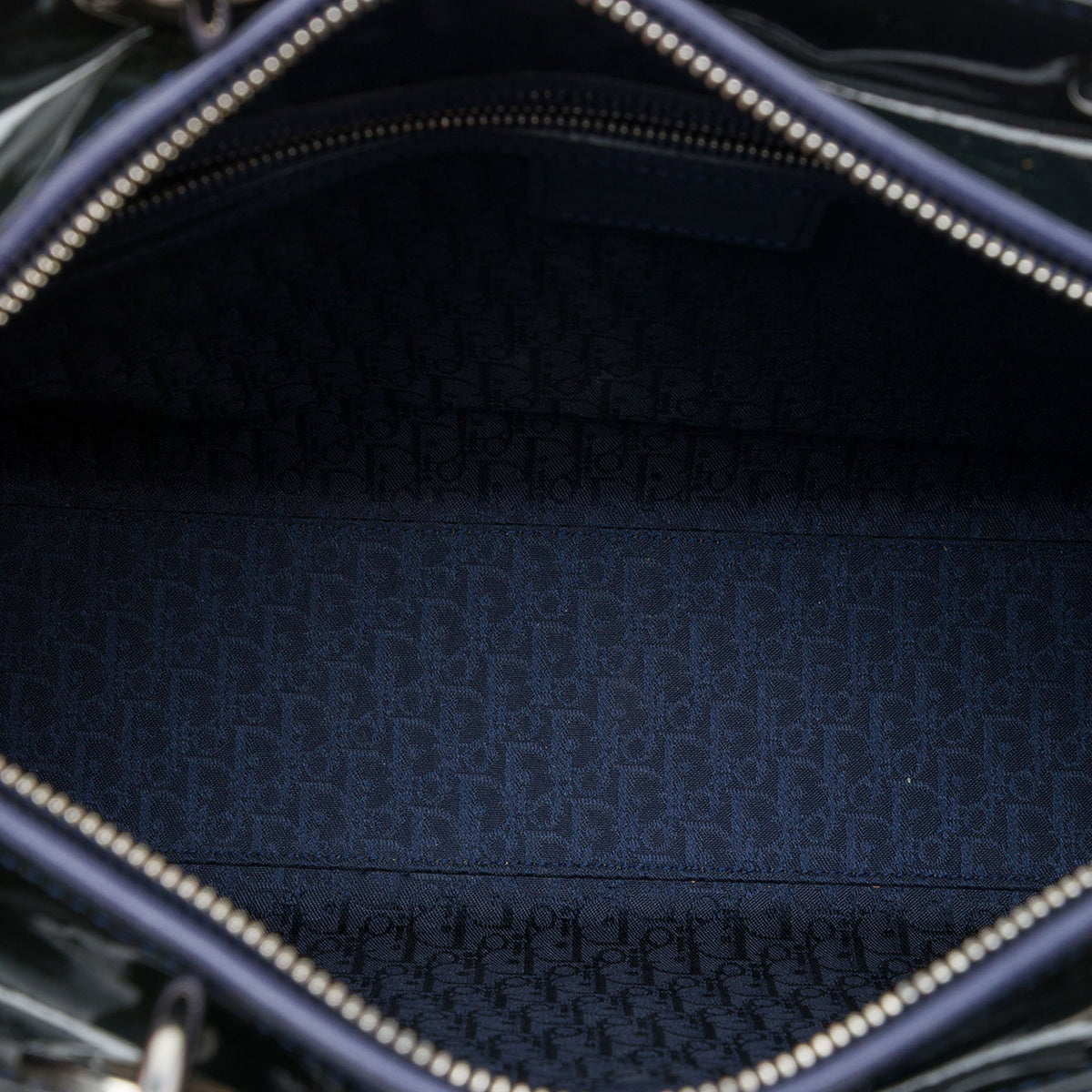 Dior Large Patent Cannage Lady Dior — Blue