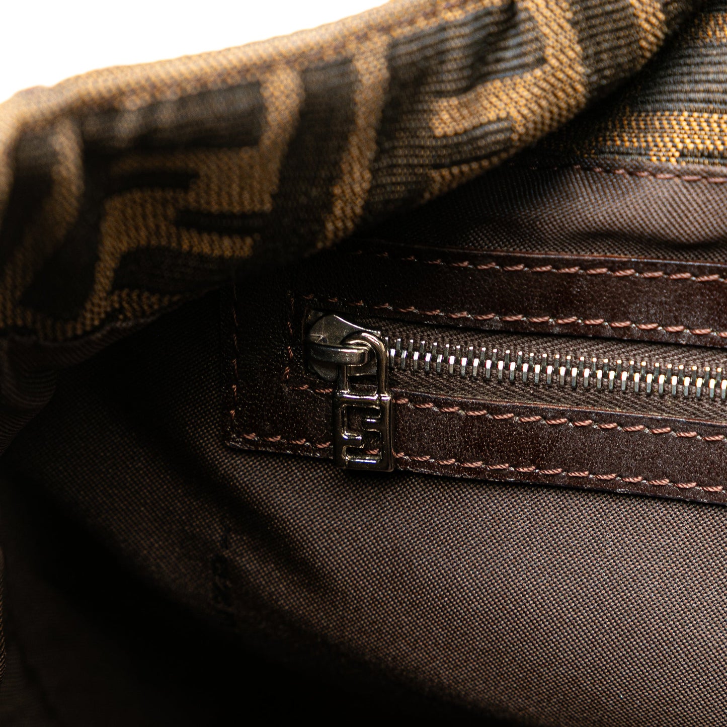 Fendi Zucca Canvas Shoulder Bag