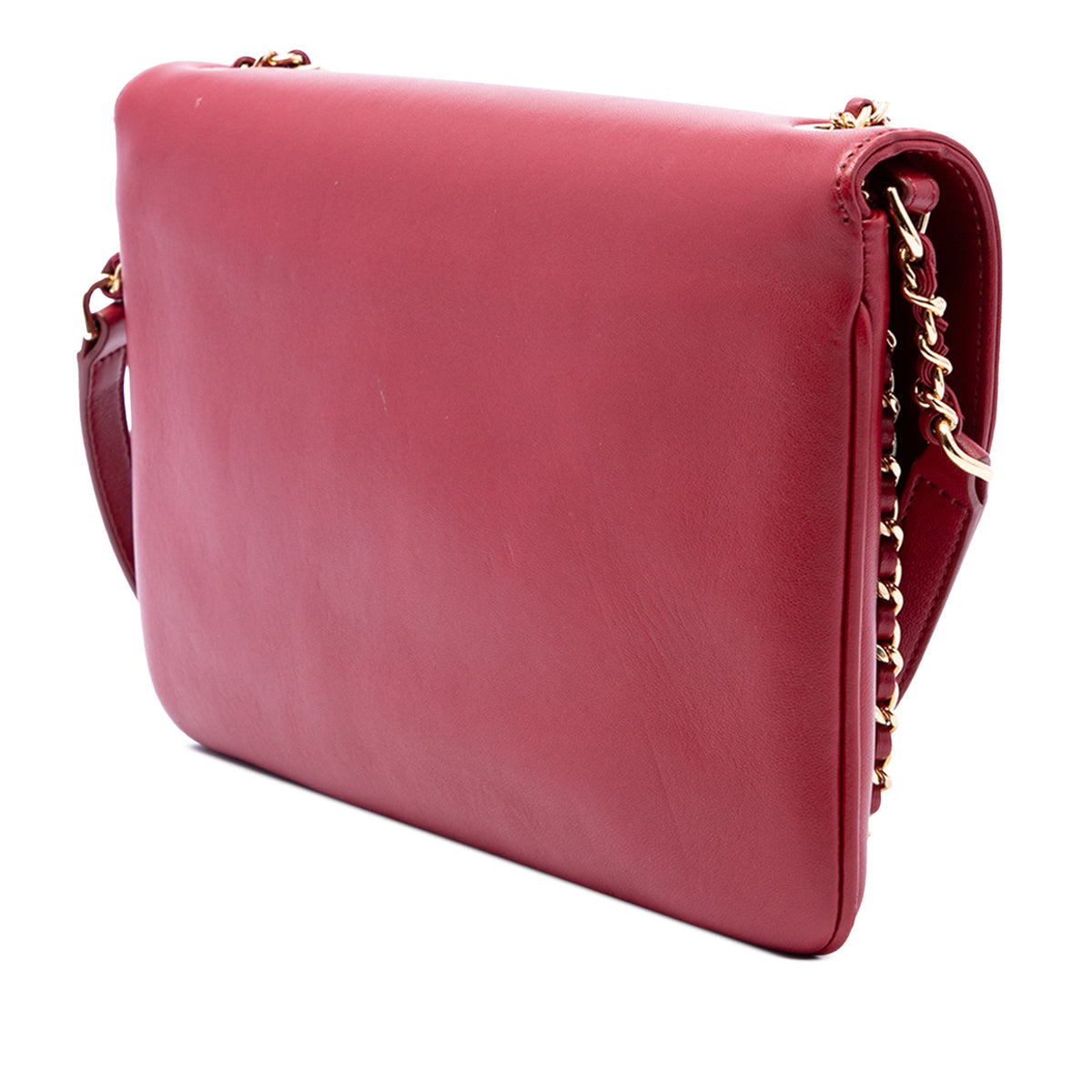 Chanel Quilted Lambskin CC Unchained Flap — Red