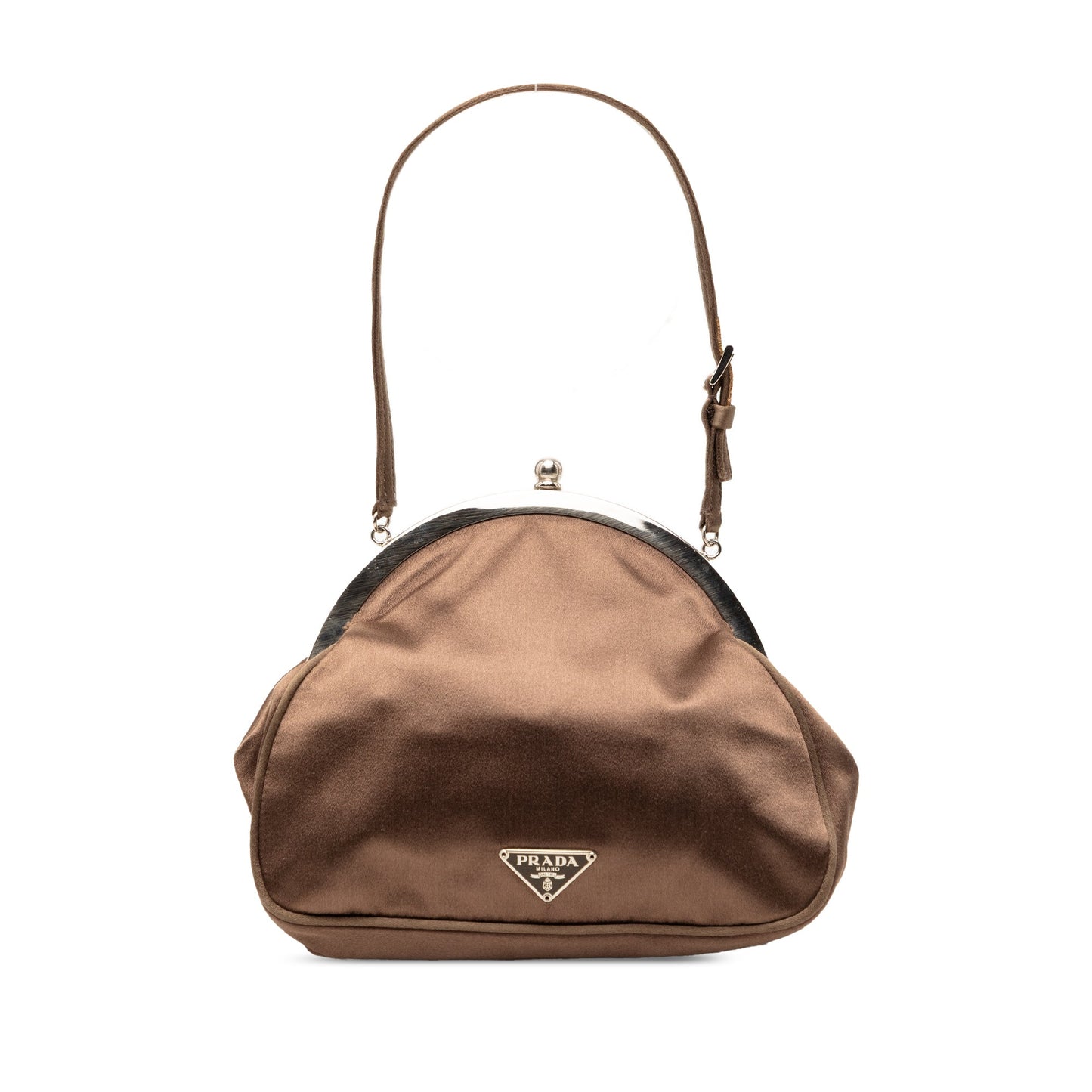 Prada Satin Kiss Lock Handbag