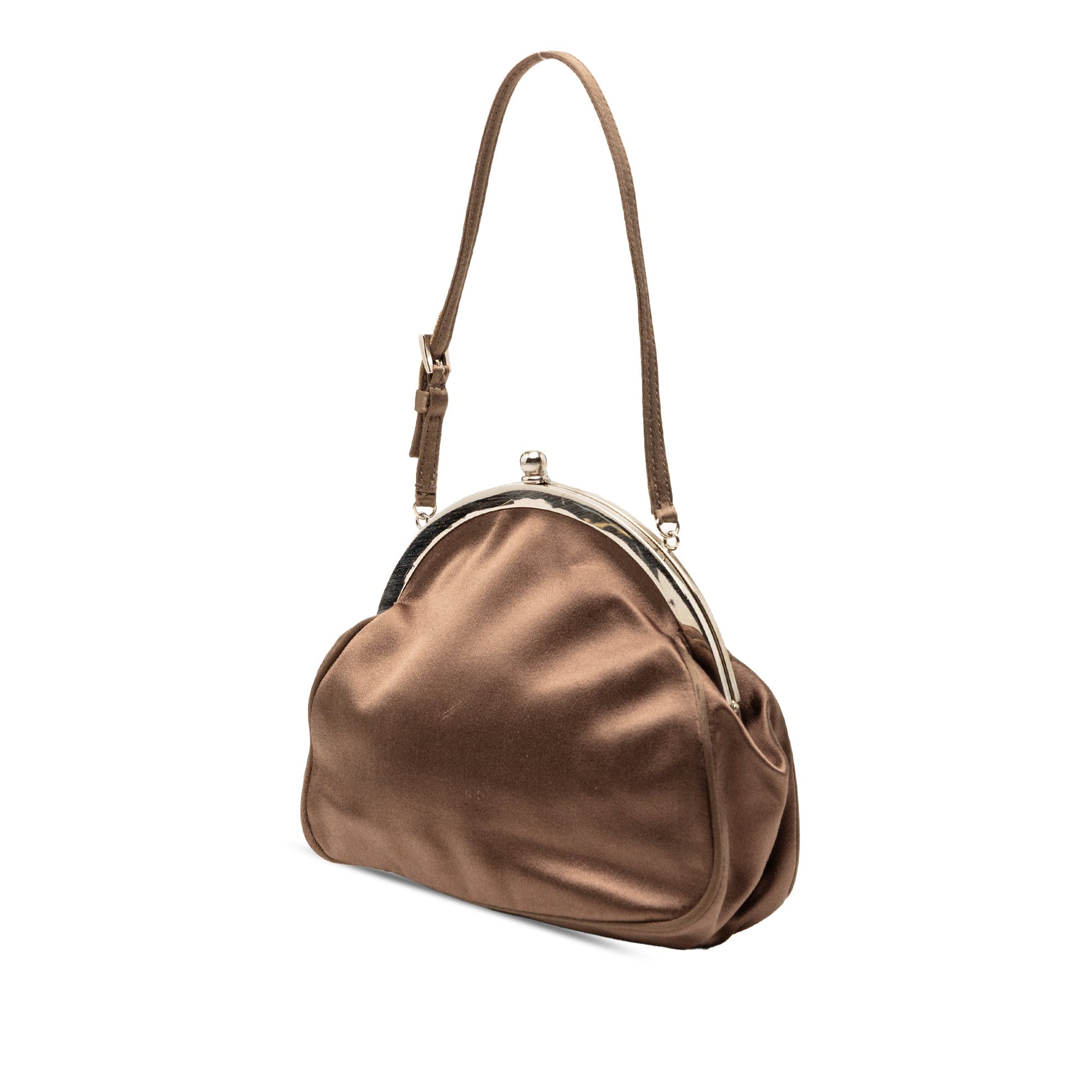 Prada Satin Kiss Lock Handbag