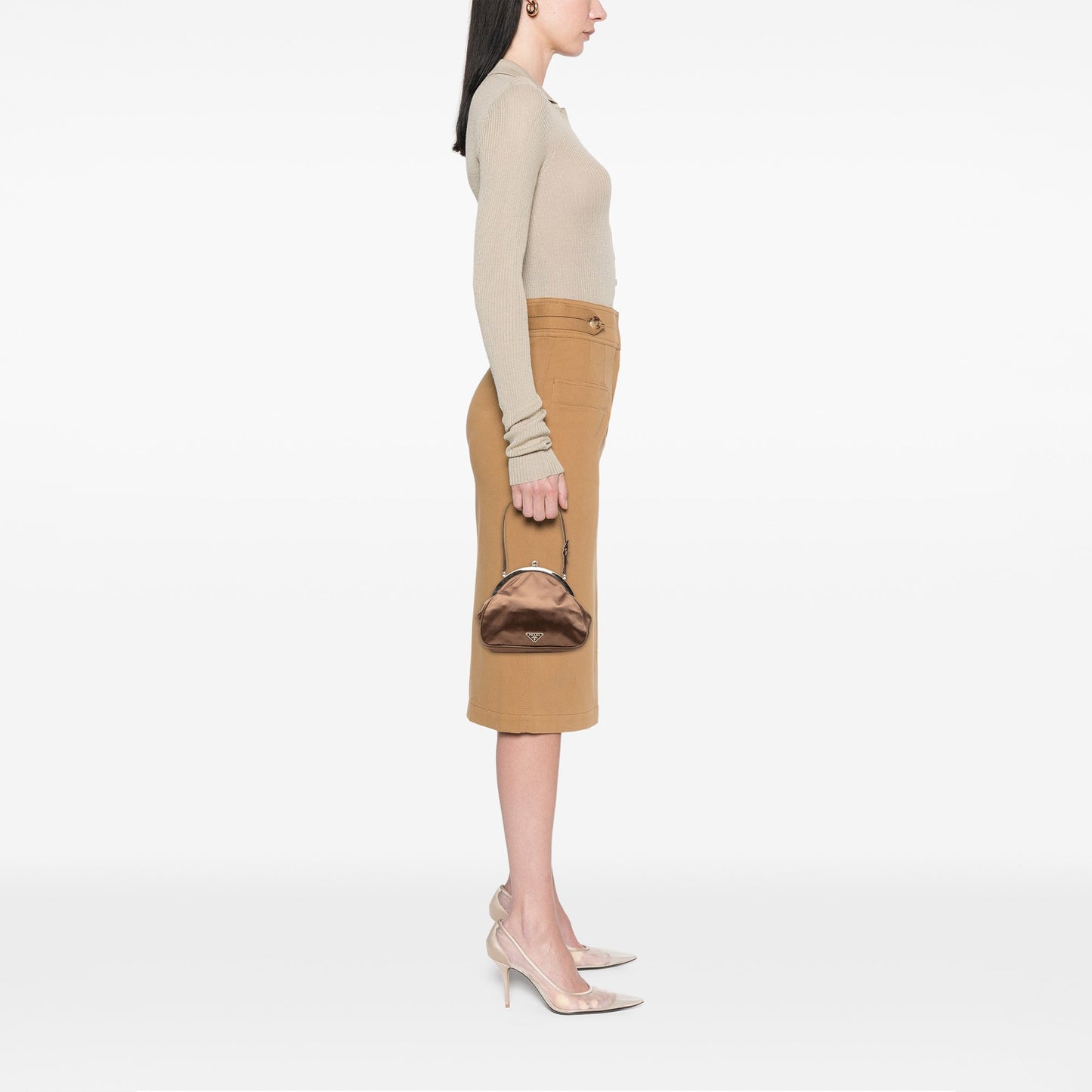 Prada Satin Kiss Lock Handbag