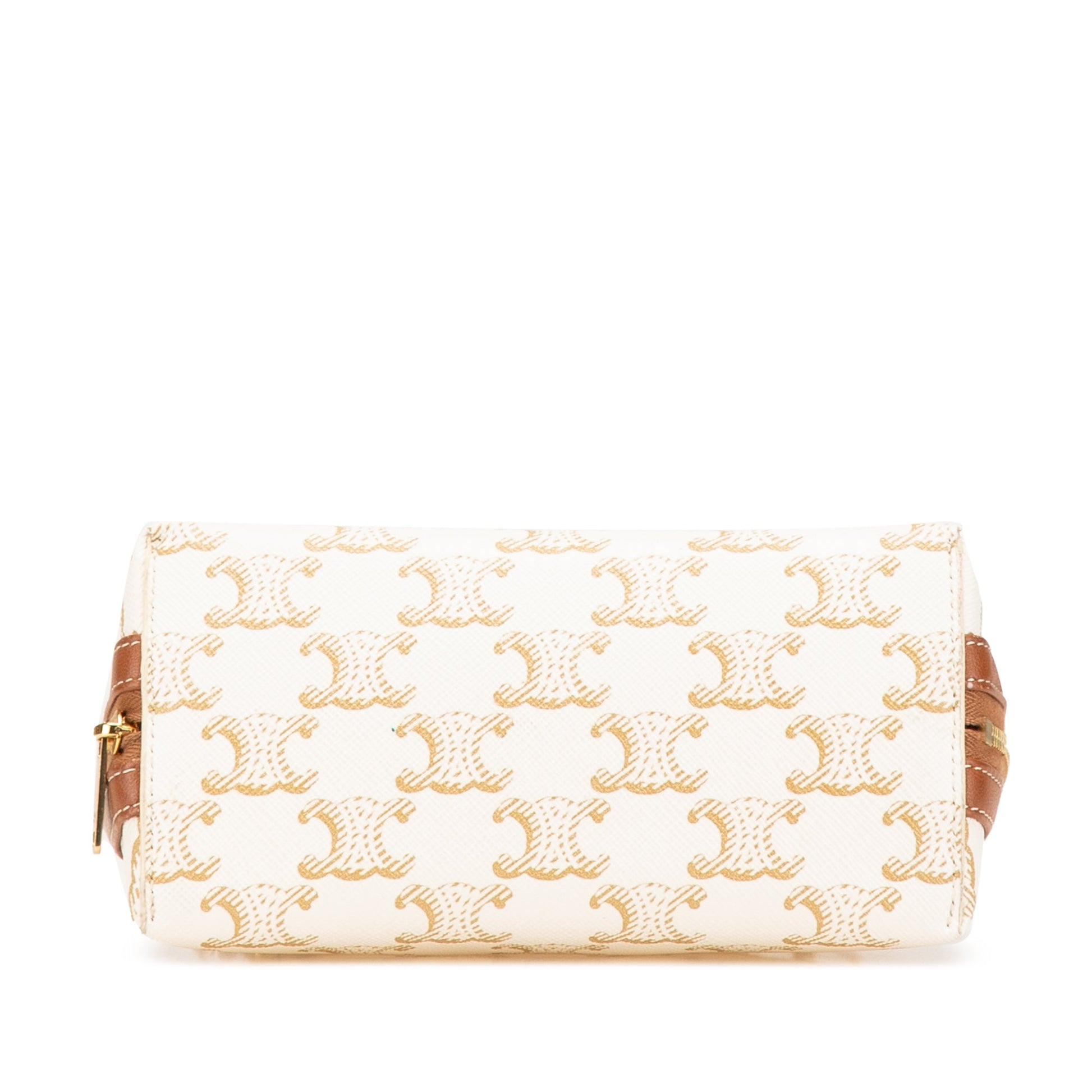 Celine Triomphe Coated Canvas Clutch On Chain