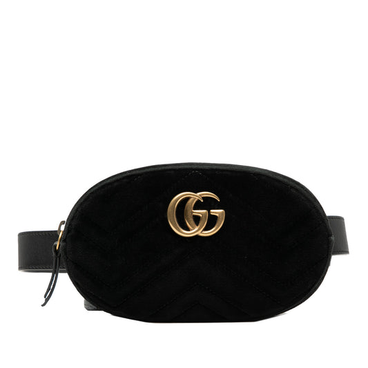 Gucci GG Marmont Matelasse Velvet Belt Bag