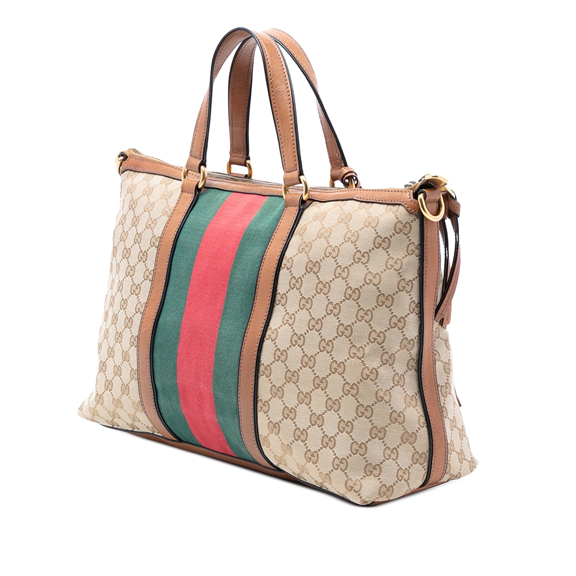 Medium GG Canvas Web Rania Top Handle Bag