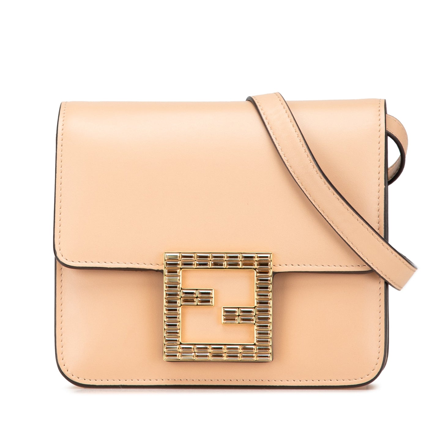Fendi Leather Crystal Fab Crossbody