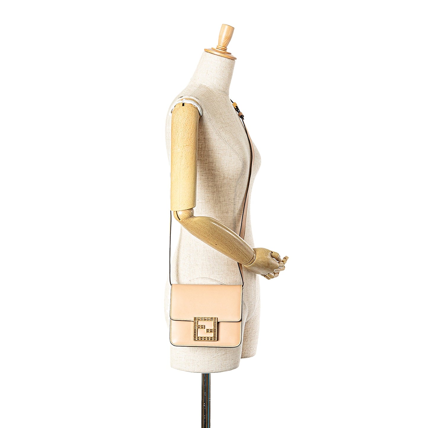 Fendi Leather Crystal Fab Crossbody