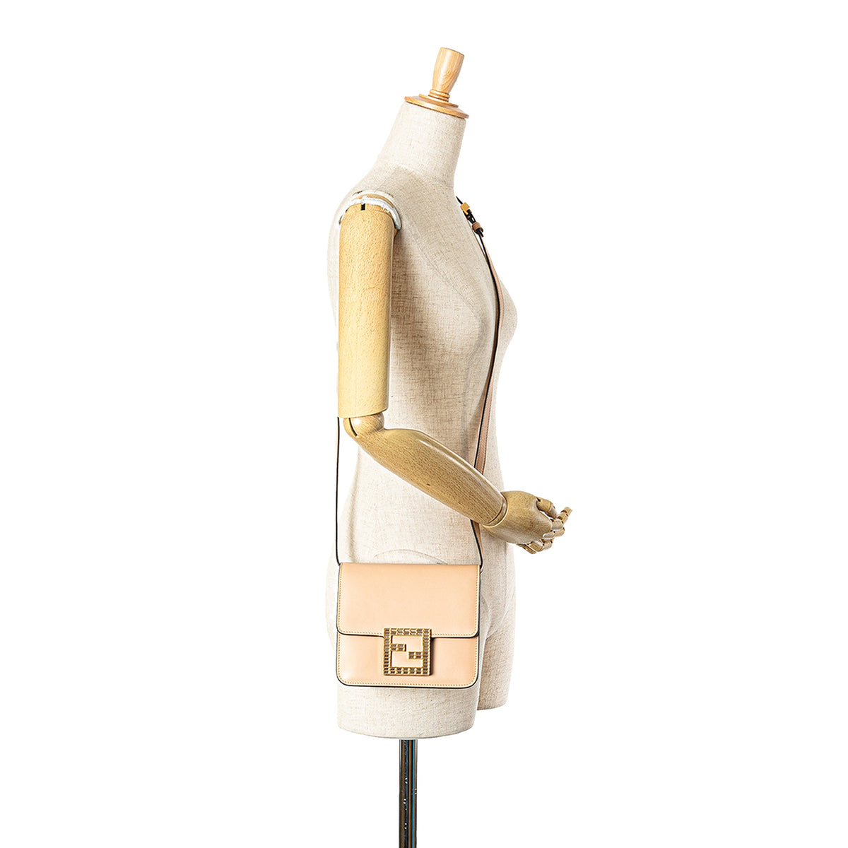 Fendi Leather Crystal Fab Crossbody