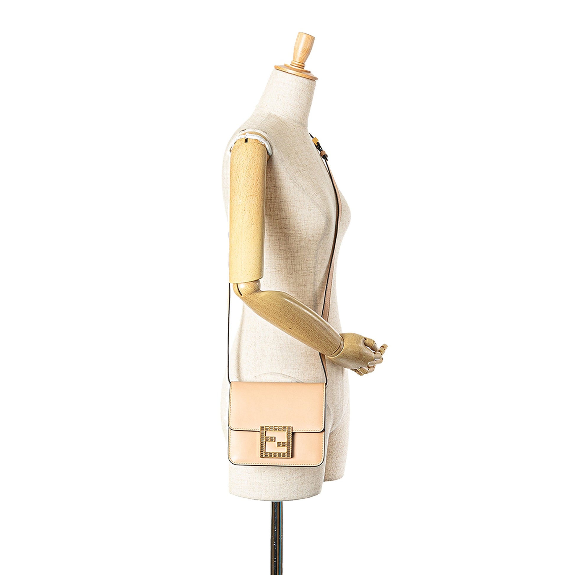 Fendi Leather Crystal Fab Crossbody