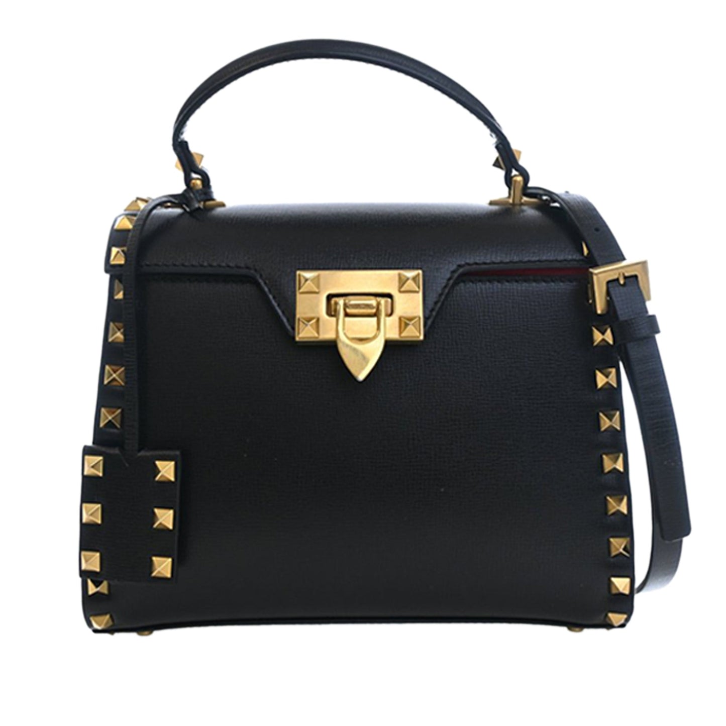 Valentino Small Leather Rockstud Alcove Top Handle Bag