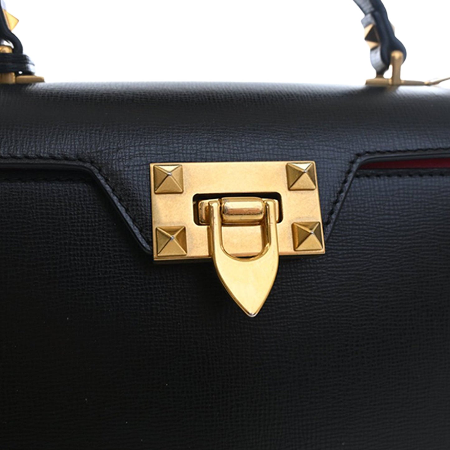 Valentino Small Leather Rockstud Alcove Top Handle Bag