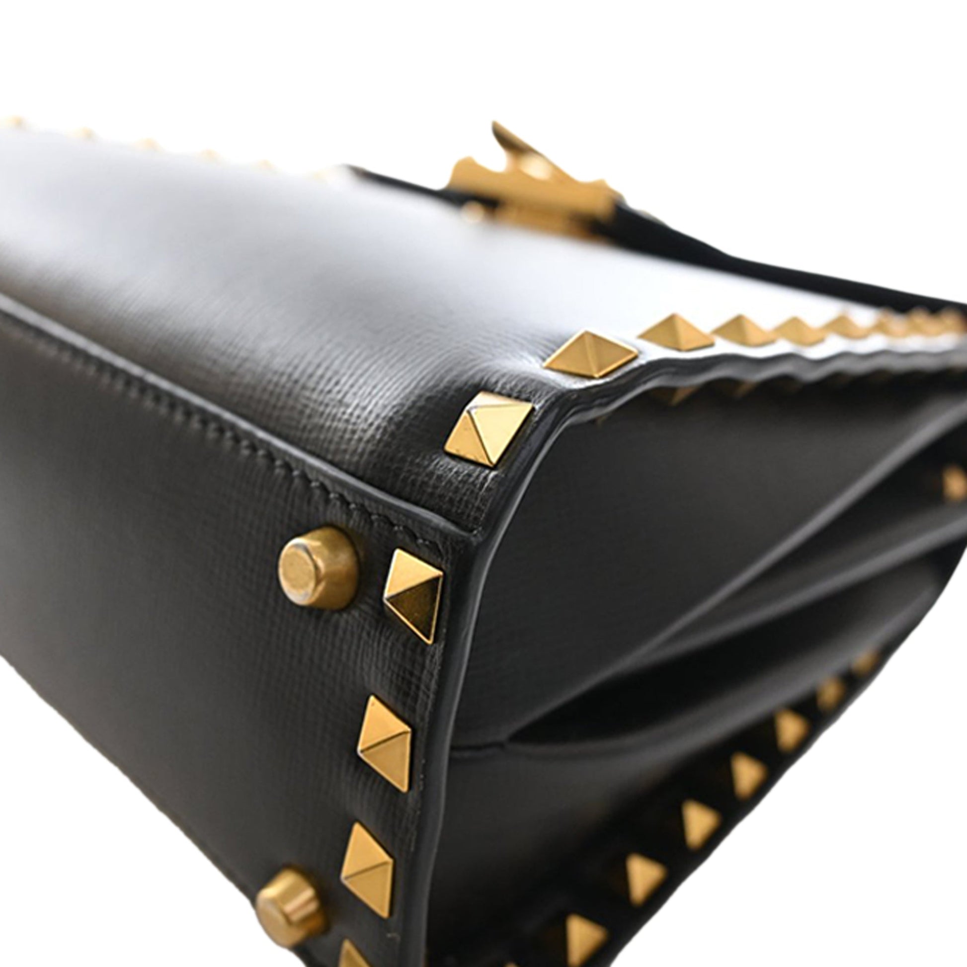 Valentino Small Leather Rockstud Alcove Top Handle Bag