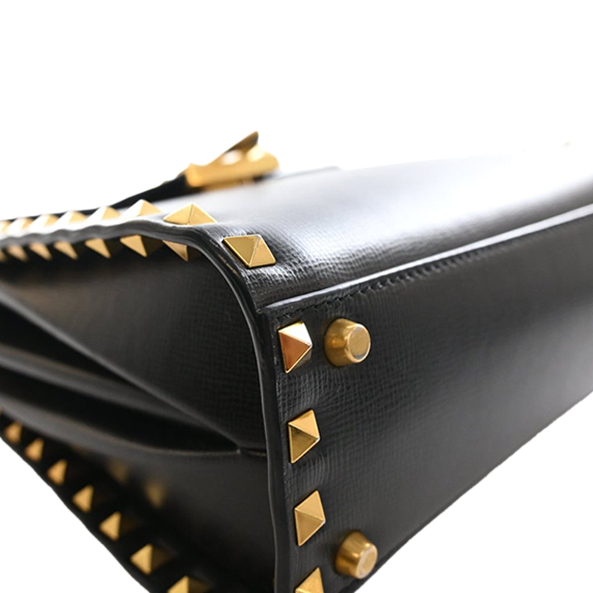 Valentino Small Leather Rockstud Alcove Top Handle Bag