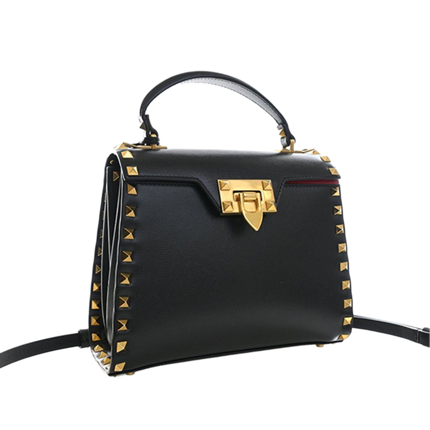 Valentino Small Leather Rockstud Alcove Top Handle Bag