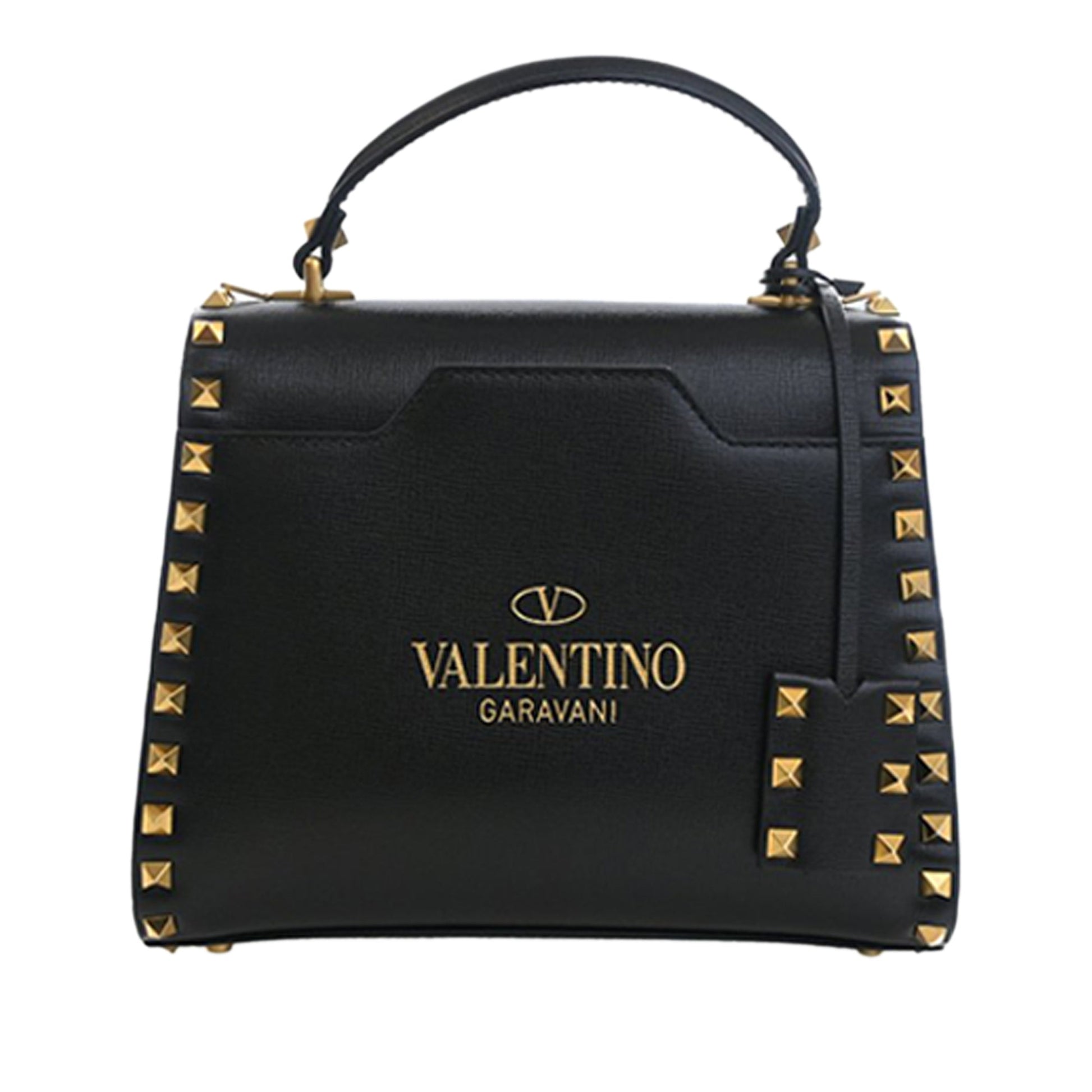 Valentino Small Leather Rockstud Alcove Top Handle Bag