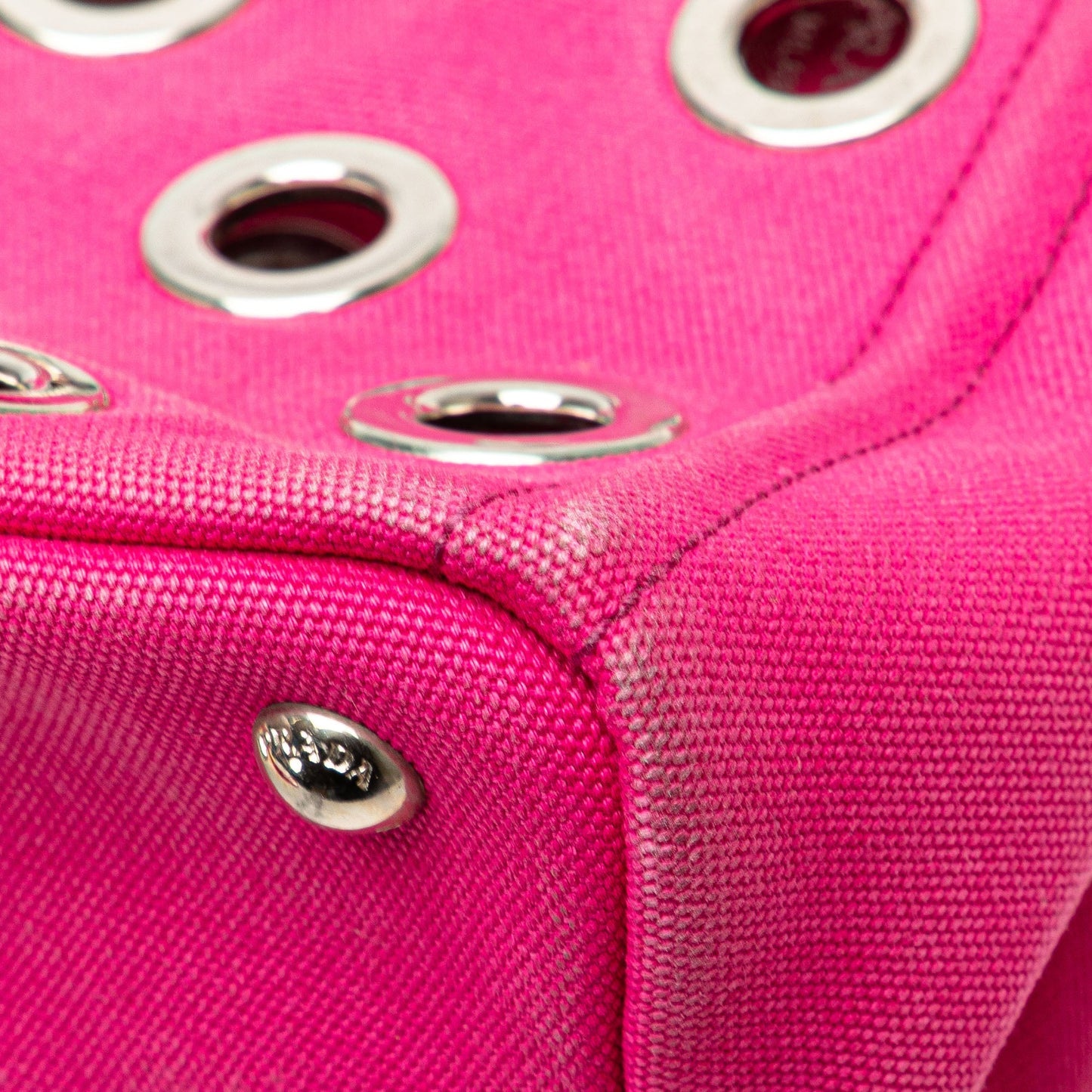 Prada Small Canvas Canapa Grommet Satchel